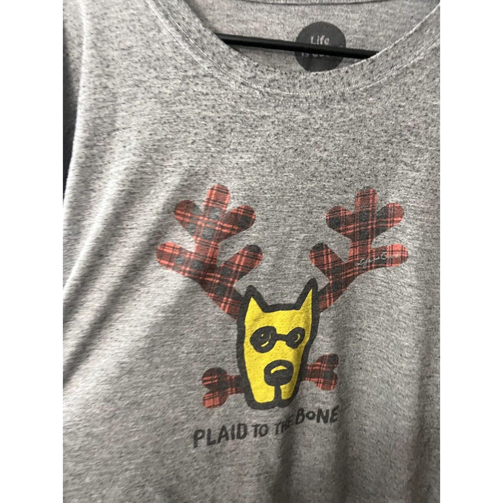 Life is Good Life is Good Plaid to the Bone Animal T Shirt Mens Size XXL Gray Size US XXL / EU 58 / 5 - 3 Thumbnail