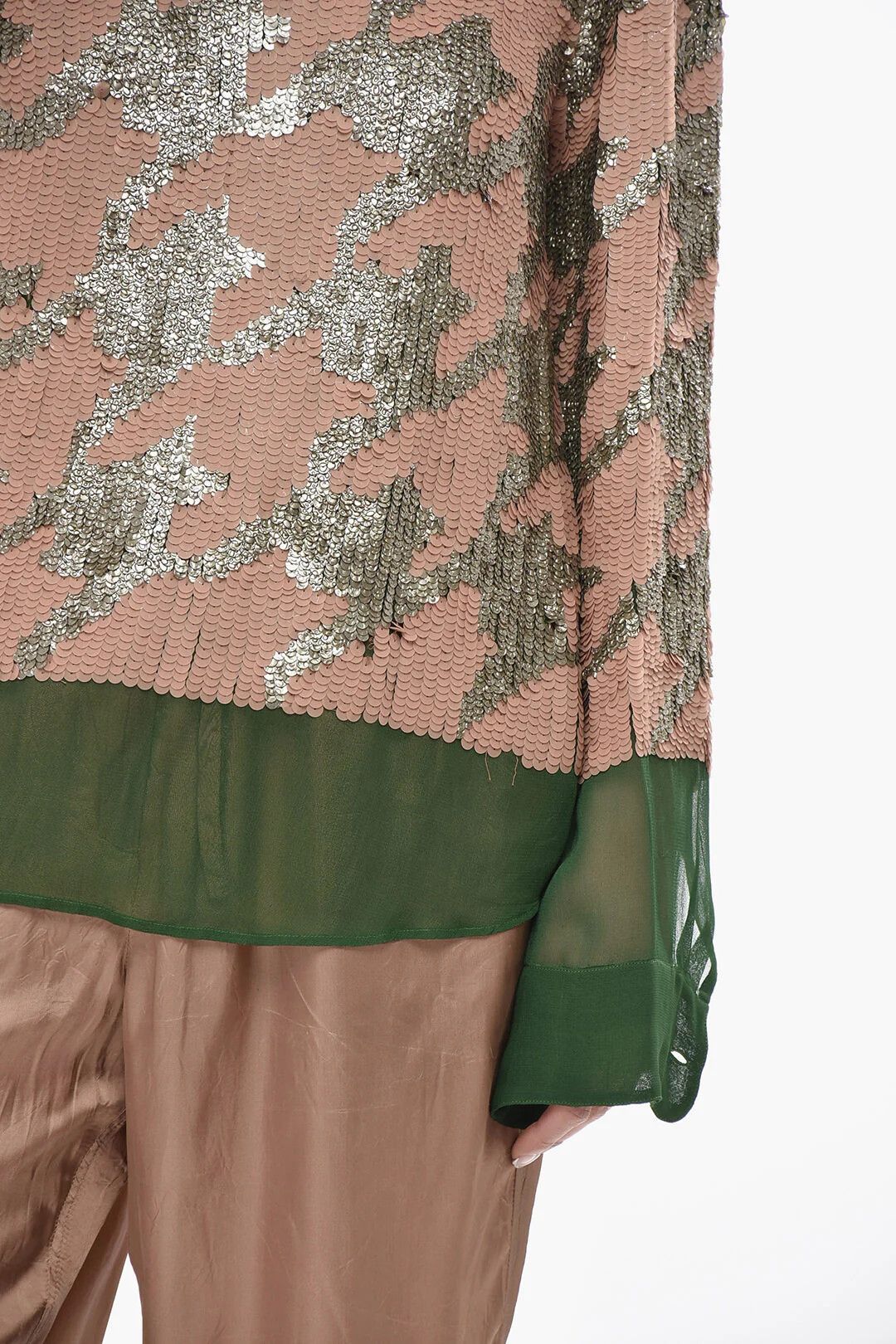 Dries Van Noten og1mm0426 Sequinned Blouse in Multicolor Size M / US 6-8 / IT 42-44 - 3 Thumbnail