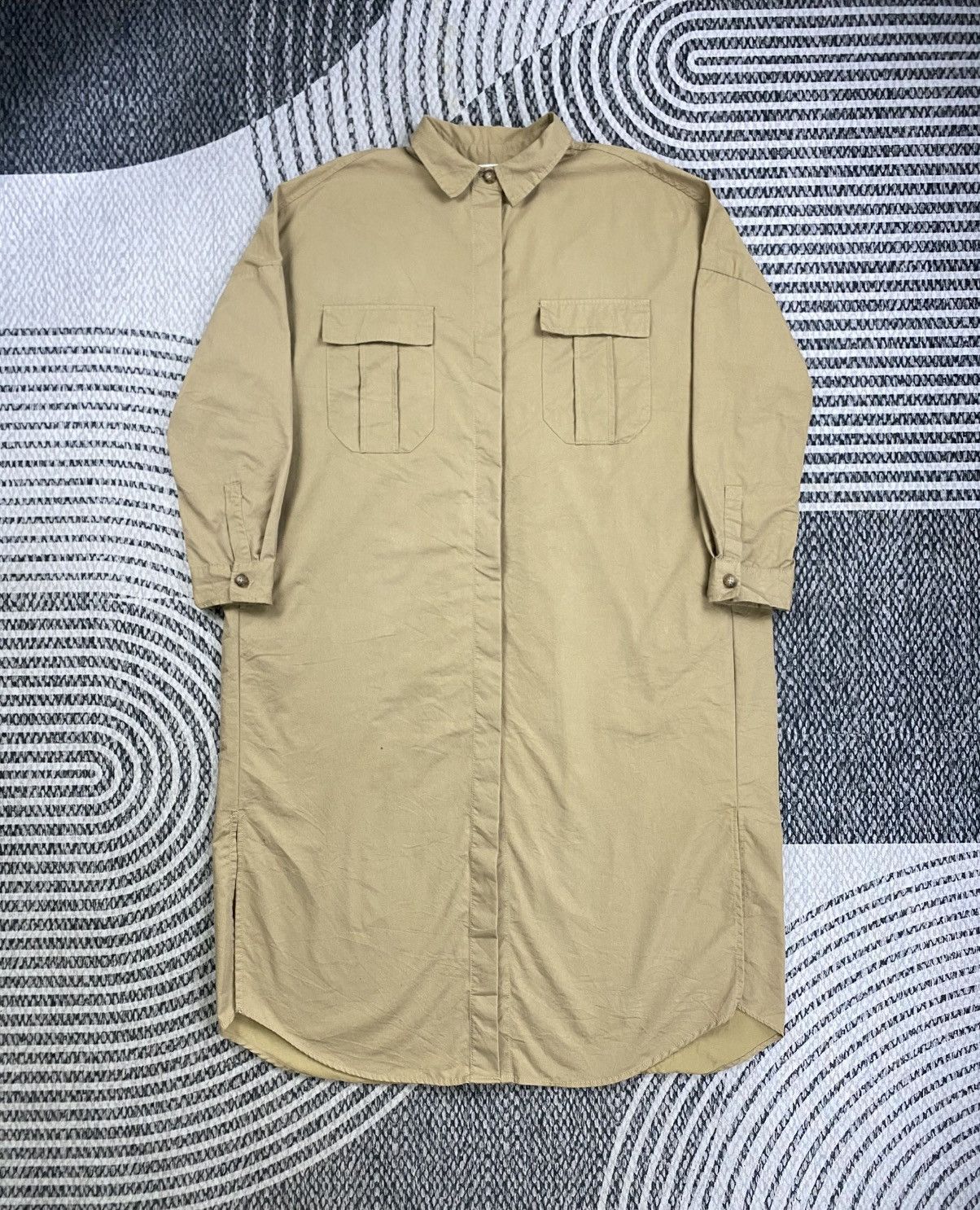 Vintage Zara Plain Cotton Long Shirt Jacket