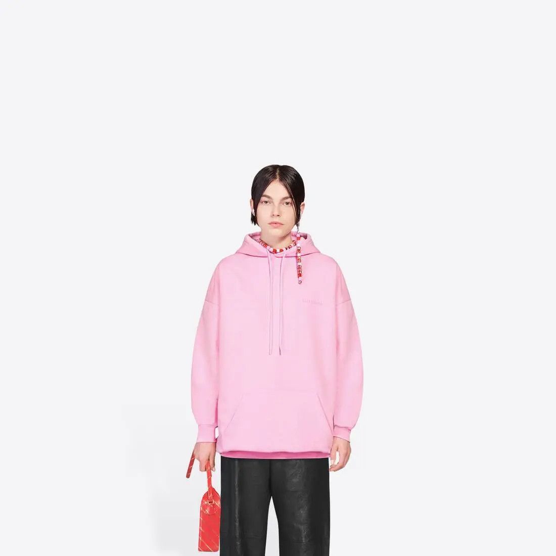 Balenciaga o1s1wg111124 BB Corp Hoodie Medium Fit in Pink Size S / US 4 / IT 40 - 5 Thumbnail