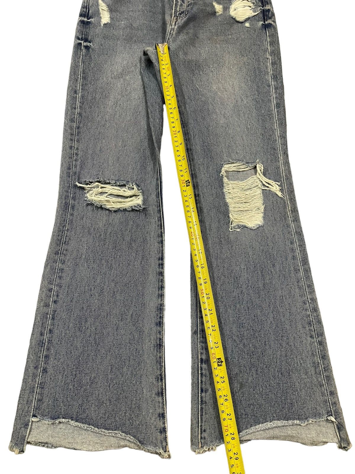 If Six Was Nine Vintage Japanese Brand Blue Wash Distressed Flare Jeans Size US 28 / EU 44 - 11 Thumbnail