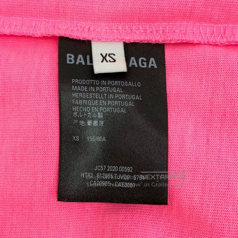 Balenciaga Balenciaga Pink Logo Letter Embroidered Cotton Crew Neck S Size US XS / EU 42 / 0 - 6 Thumbnail
