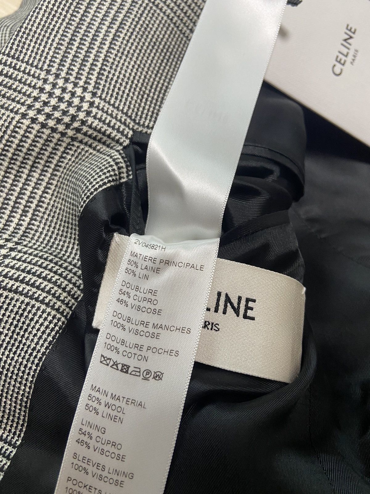 Celine × Hedi Slimane 44 Celine Prince Of Wales houndstooth blazer suit jacket Size US S / EU 44-46 / 1 - 9 Thumbnail
