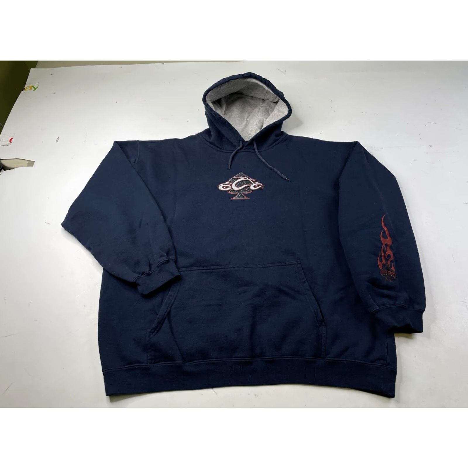 Vintage VINTAGE Orange County Choppers Hoodie Men L Blue OCC Graphic Print Hooded Sweatshirt Kangaroo Pocket 90s Theme Motorcycle California OCC Size US L / EU 52-54 / 3 - 2 Thumbnail