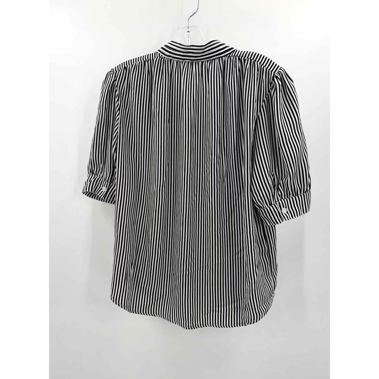 Vintage Tahari Black Medium Stripe Blouse Size M / US 6-8 / IT 42-44 - 3 Thumbnail