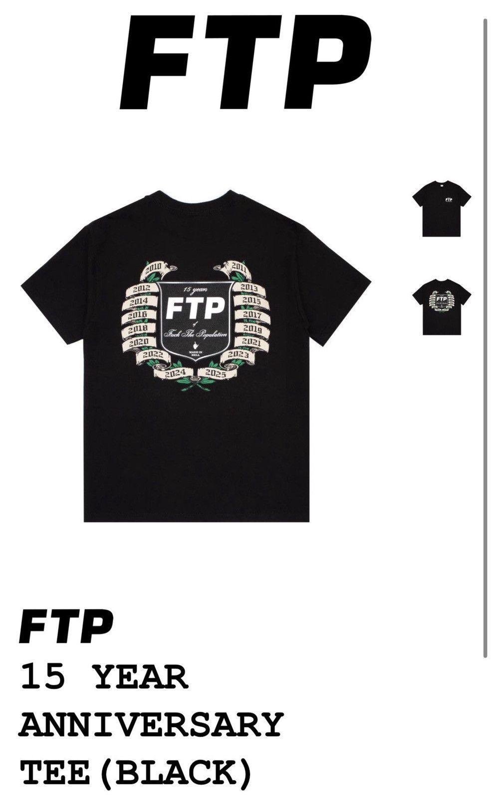 Fuck The Population FTP 15 year anniversary tee black M Size US M / EU 48-50 / 2 - 4 Thumbnail