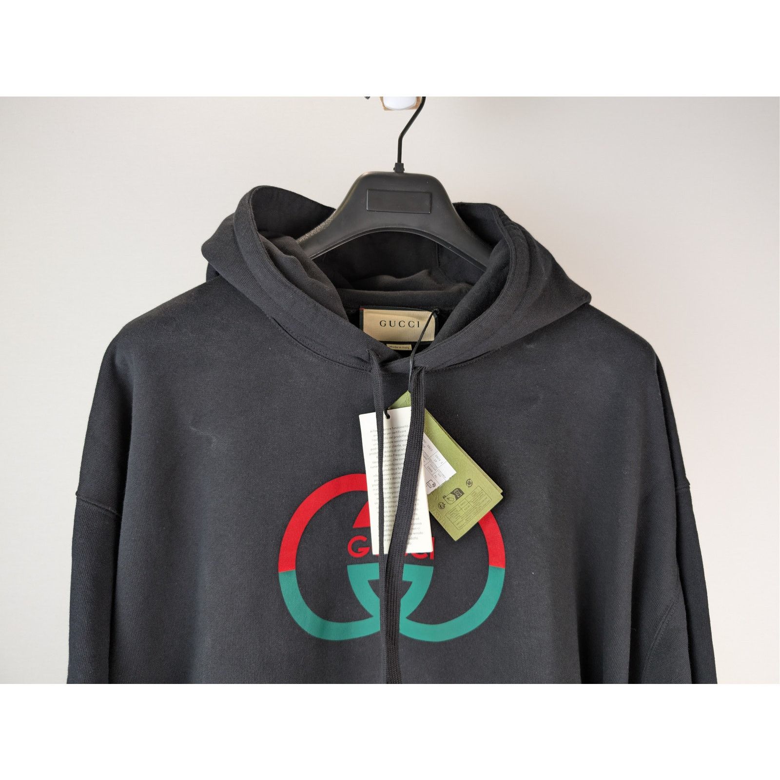Gucci o1rshd1 Light Felted Cotton Jersey Hooded Sweatshirt Black Size US XL / EU 56 / 4 - 3 Thumbnail