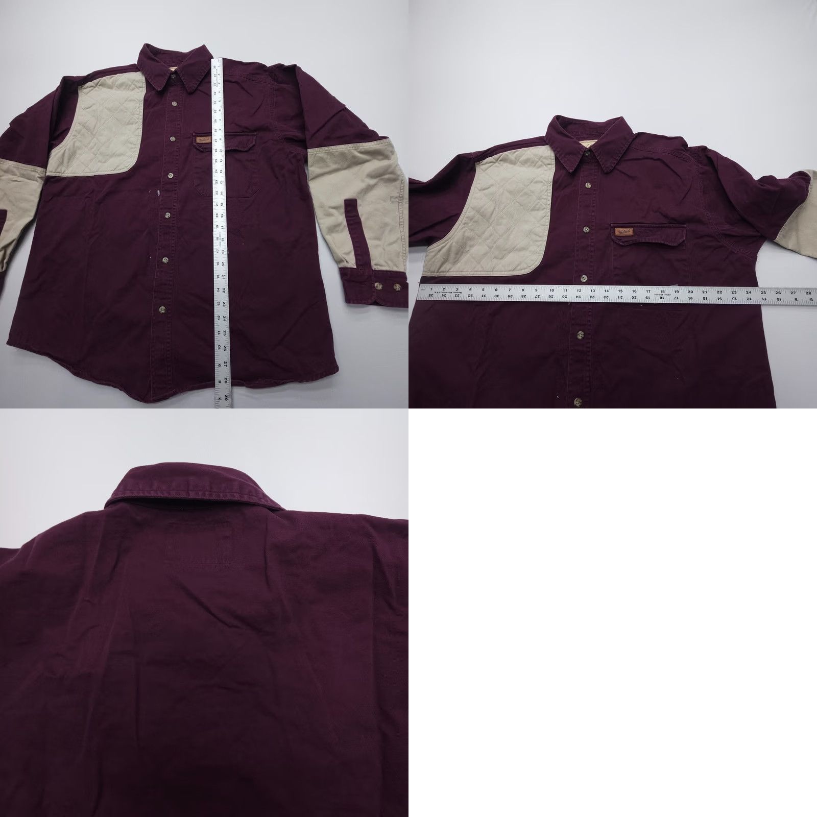 Vintage VINTAGE Woolrich Outdoor Guide Long Sleeve Button-Up Shirt Mens L Burgundy Red Twill Cotton Casual Workwear Travel Size US L / EU 52-54 / 3 - 8 Thumbnail