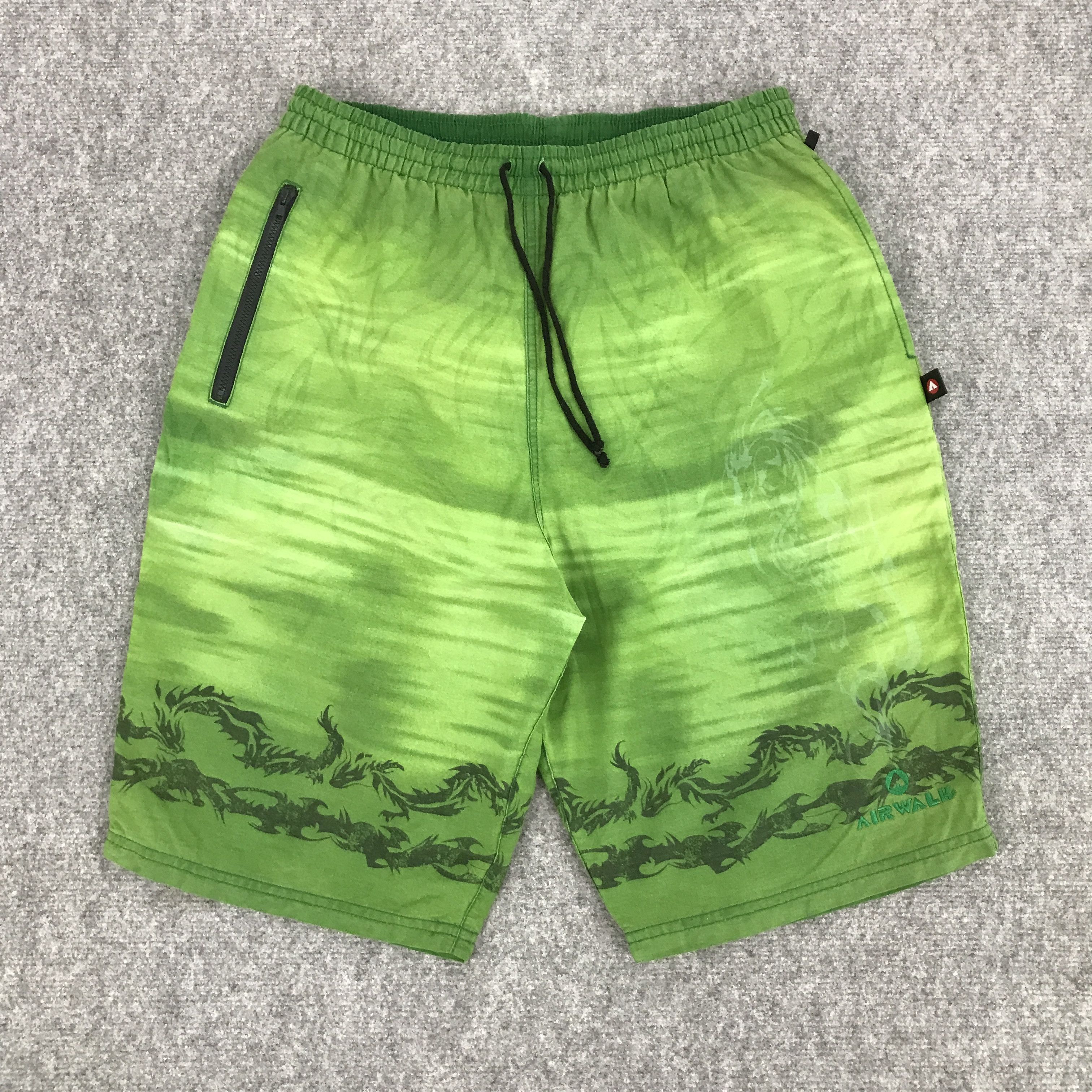 Airwalk AIRWALK GREEN DESIGN DRAGON SHORTS PANTS Size US 30 / EU 46 - 1 Thumbnail