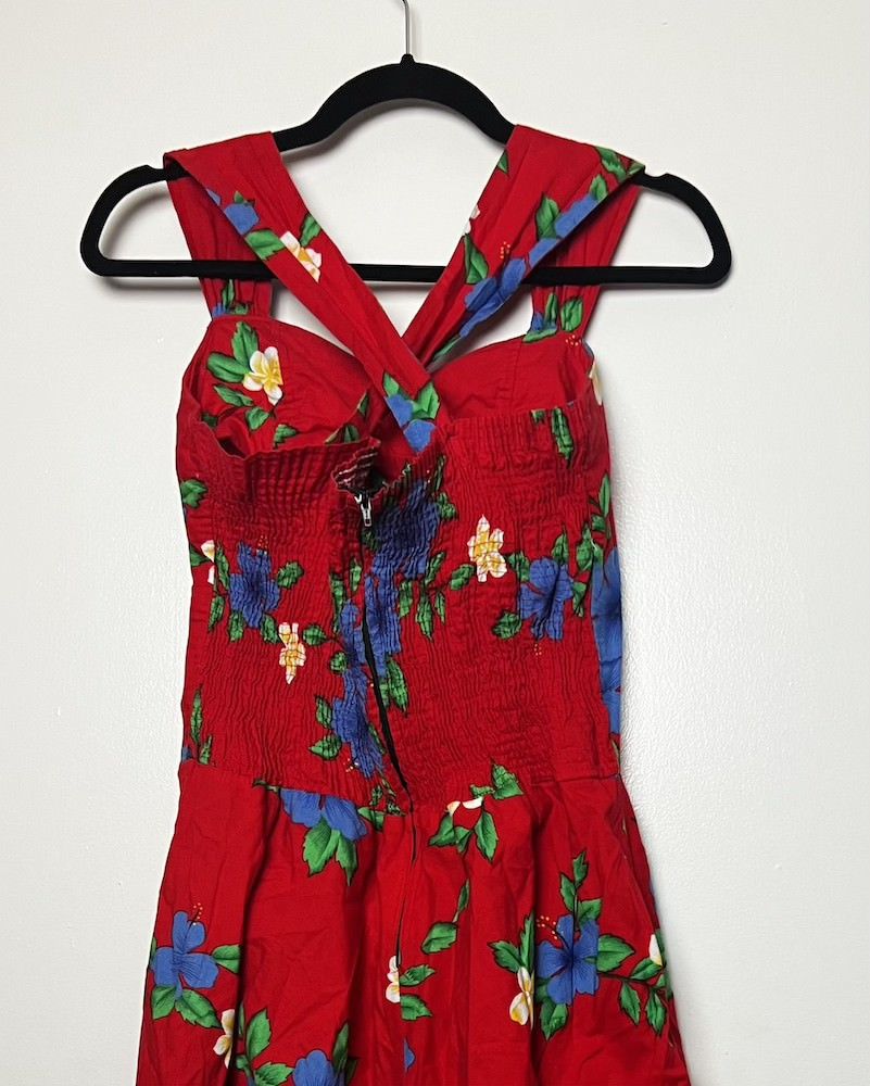 Vintage Vintage 1980’s Royal Creations Red Hawaiian Floral Dress Size M / US 6-8 / IT 42-44 - 11 Thumbnail