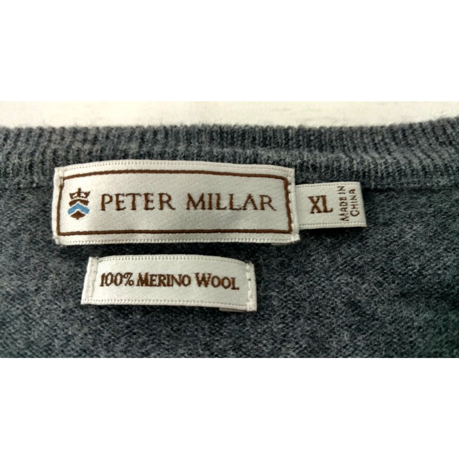 Peter Millar Peter Millar Sweater Men's XL Merino Wool Gray V-Neck Casual Shirt Size US XL / EU 56 / 4 - 7 Thumbnail