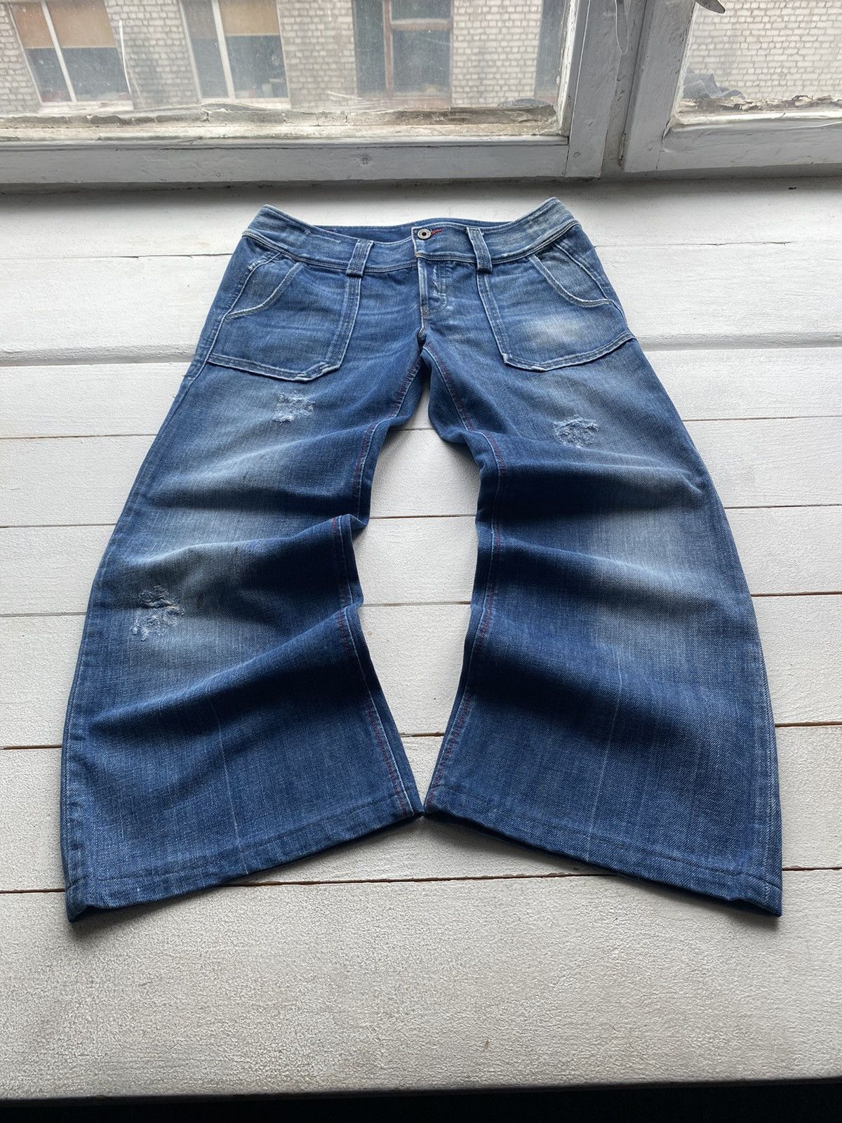 Diesel × Vintage 🔥Diesel Distressed Dirty Flared Bootcut Bell Blue Jeans y2k Size 32" / US 10 / IT 46 - 1 Thumbnail