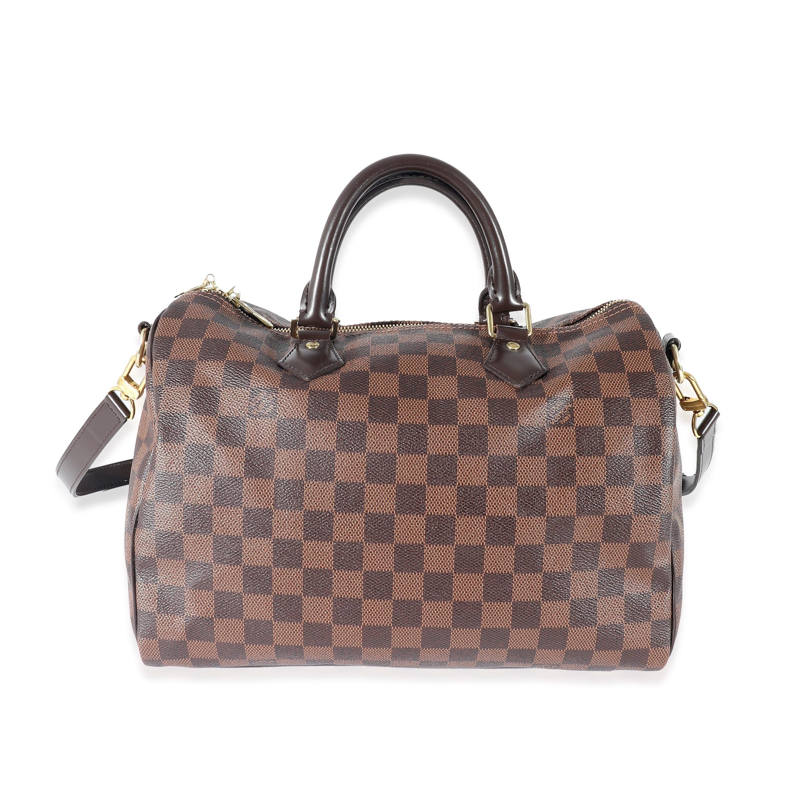 image of Louis Vuitton Damier Ebene Canvas Speedy Bandouliere 30 in Brown, Women's