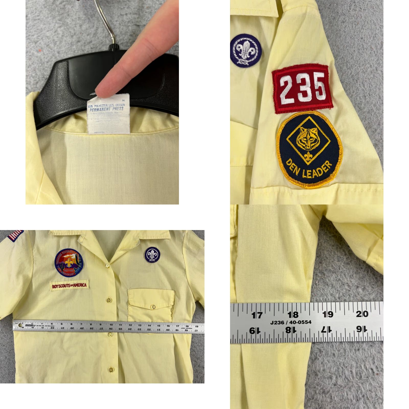 Vintage VINTAGE Boy Scouts of America Shirt Women 14 Yellow 90s Official Blouse Button Up READ Womens Size XL / US 12-14 / IT 48-50 - 8 Thumbnail