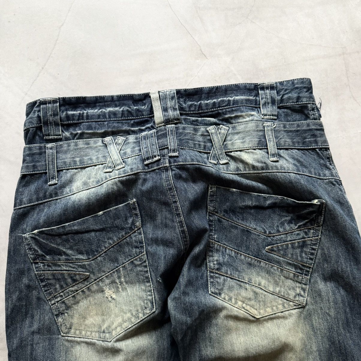 Hysteric Glamour Vintage Double Waist Faded Jeans Hysteric Glamour Vibe Y2K Size US 33 - 10 Thumbnail