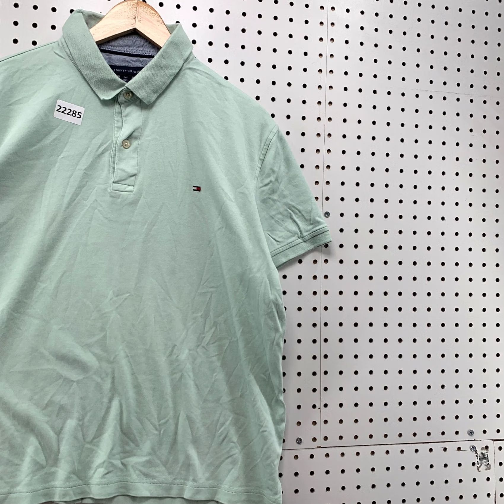Tommy Hilfiger Tommy Hilfiger Polo Shirt Collared Mint Green Mens Large Casual Custom Fit Size US L / EU 52-54 / 3 - 5 Thumbnail