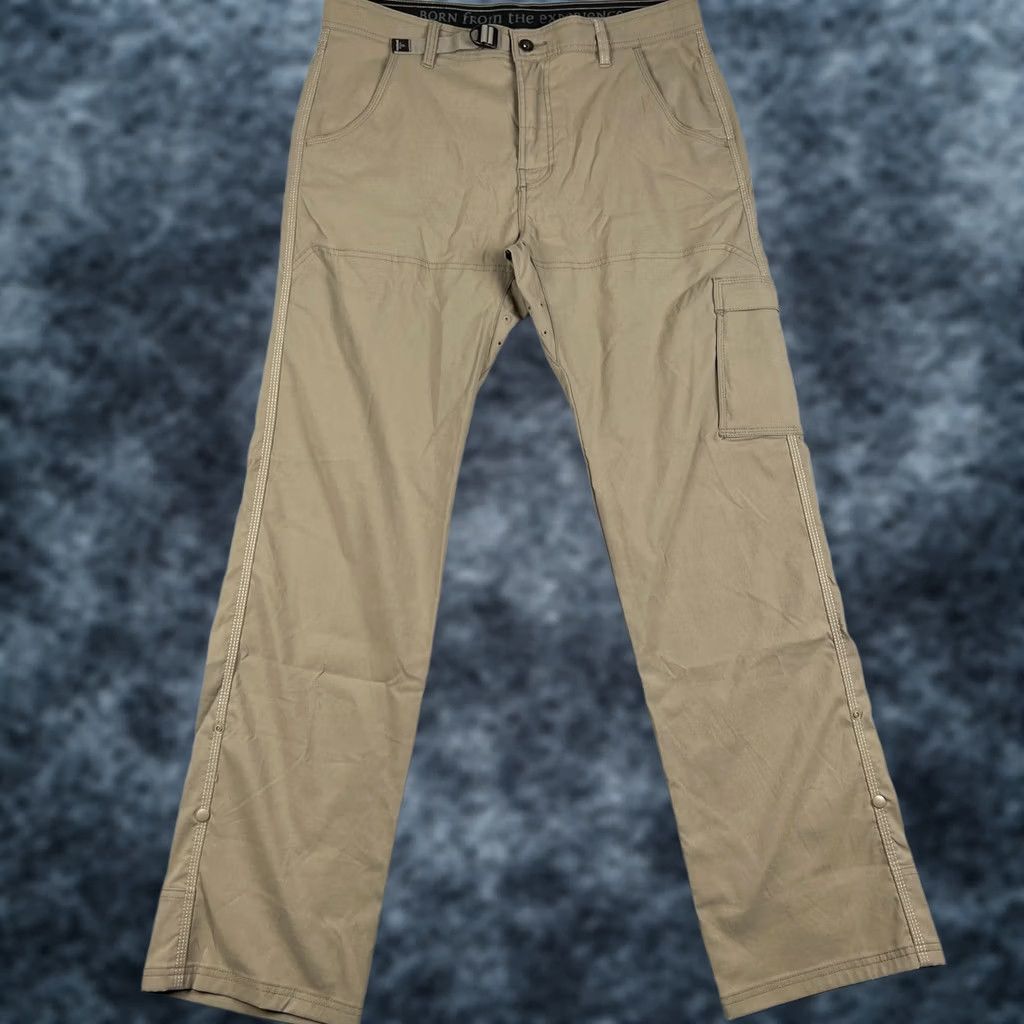 Prana prAna Stretch Zion II Pants Hiking Belt Roll Snap Up 36x33 Mens Beige Size US 36 / EU 52 - 1 Thumbnail