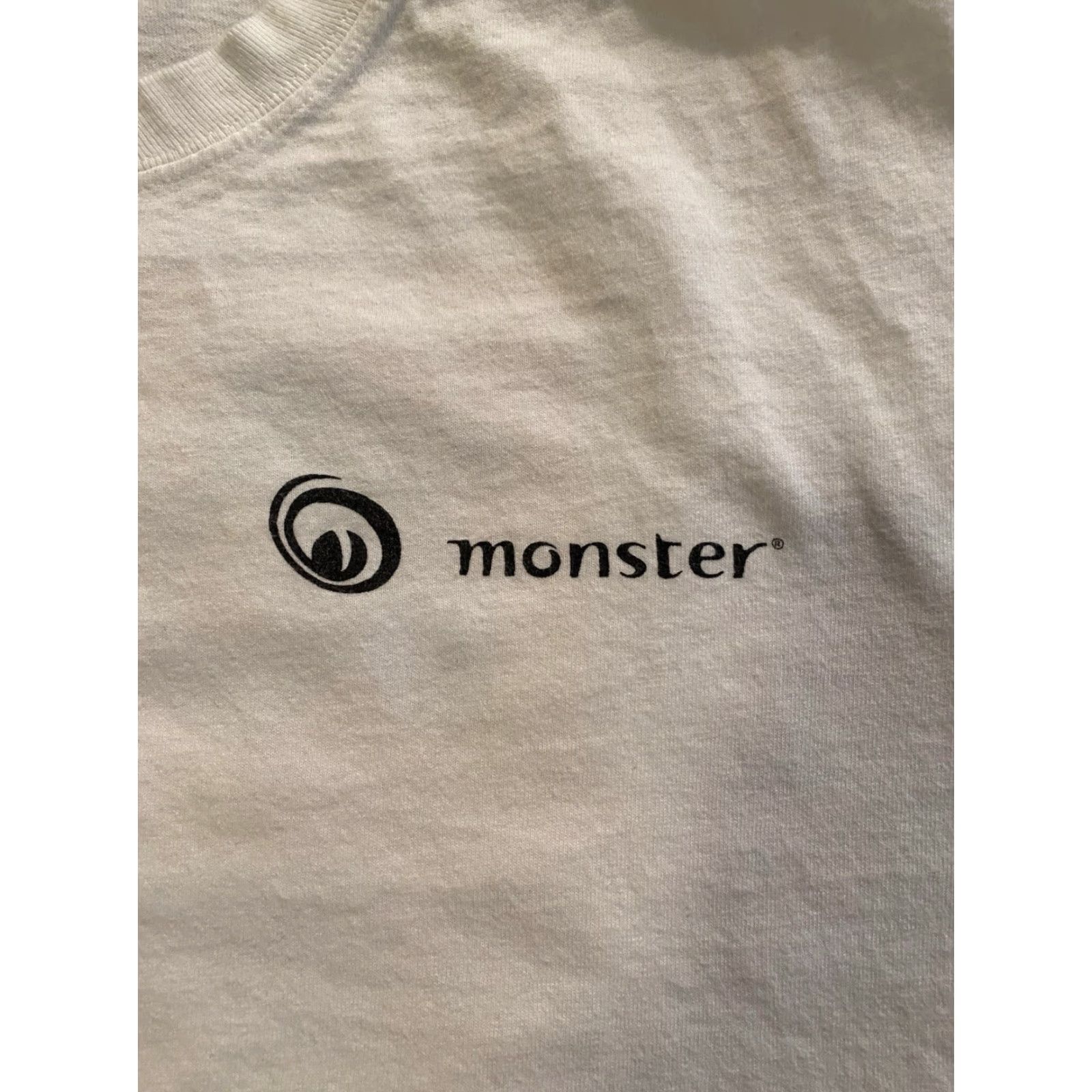 Hanes VINTAGE Hanes Heavyweight Monster.Com T Shirt White Mens Large Crew Neck Short Sleeve Cotton Graphic Print 90s Cartoon Advertising Double-Sided Size US L / EU 52-54 / 3 - 5 Thumbnail