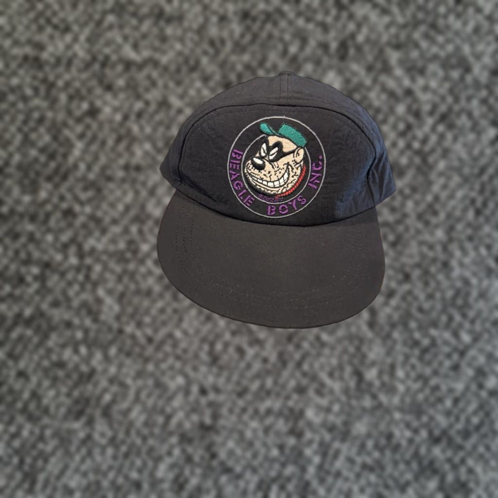 Vintage VINTAGE 90s Disney Beagle Boys Inc. Black Nylon Strapback Hat Cap Cartoon Dogs Size ONE SIZE - 1 Thumbnail