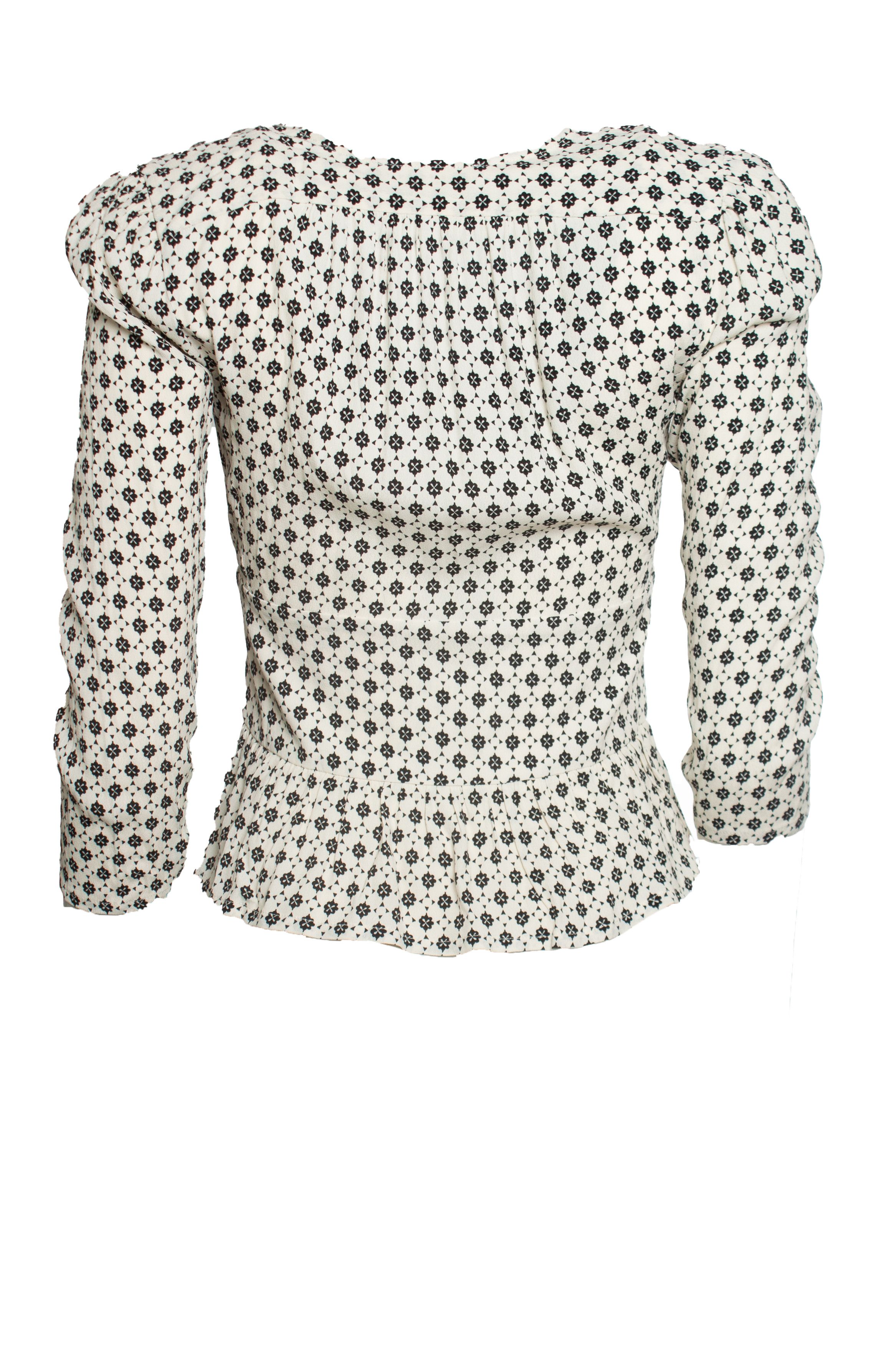 ba&sh Ba&sh, Carlo top in black and ecru Size XS / US 0-2 / IT 36-38 - 3 Thumbnail