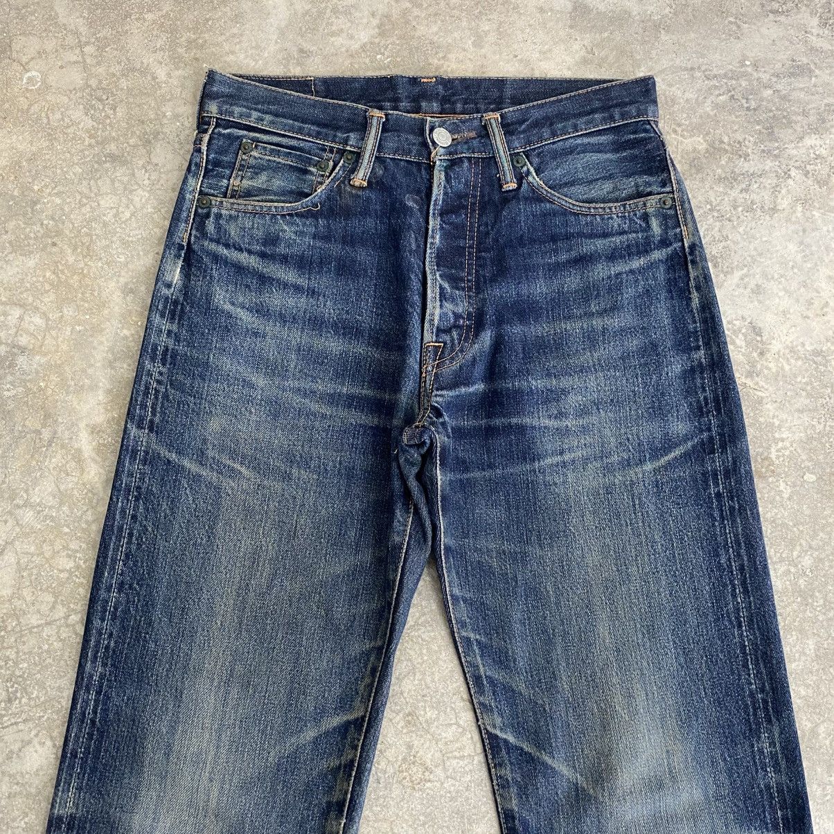 Denime Vintage Denime Japan Faded Blue Distressed Selvedge Jeans Size US 29 - 4 Thumbnail