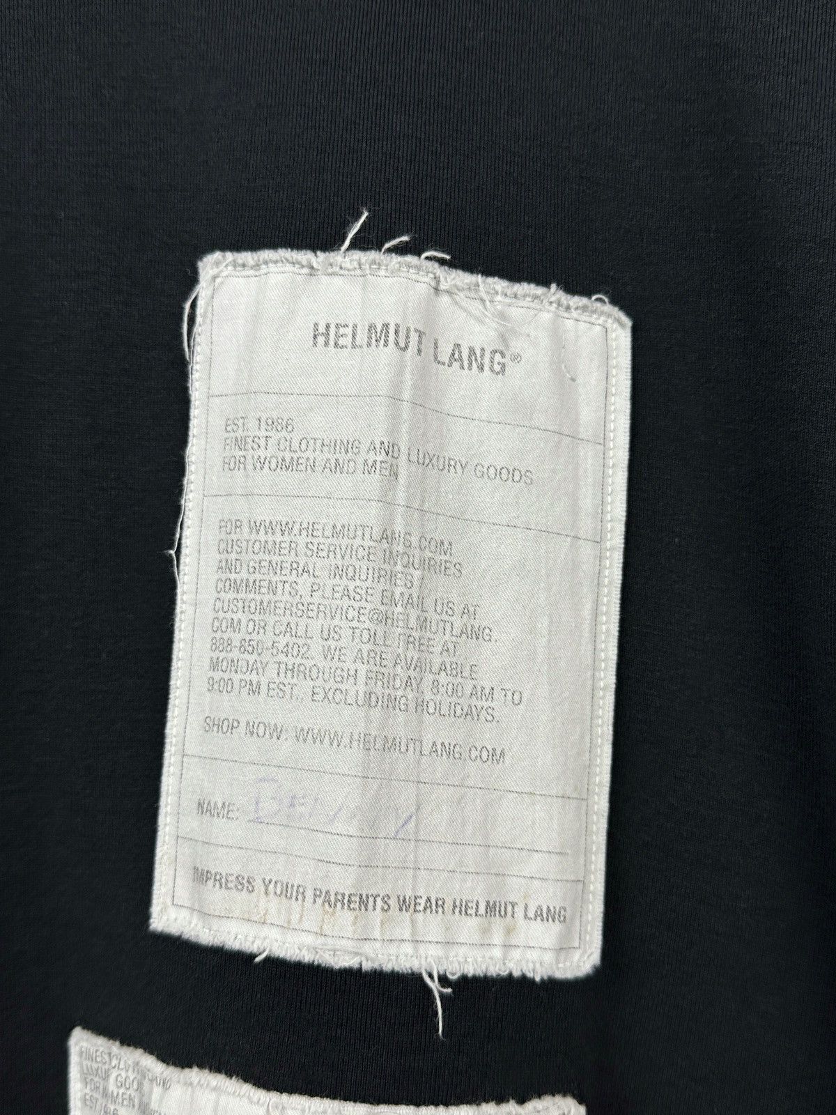 Helmut Lang Helmut Lang Logo Patch Black T-Shirt Size US L / EU 52-54 / 3 - 8 Thumbnail