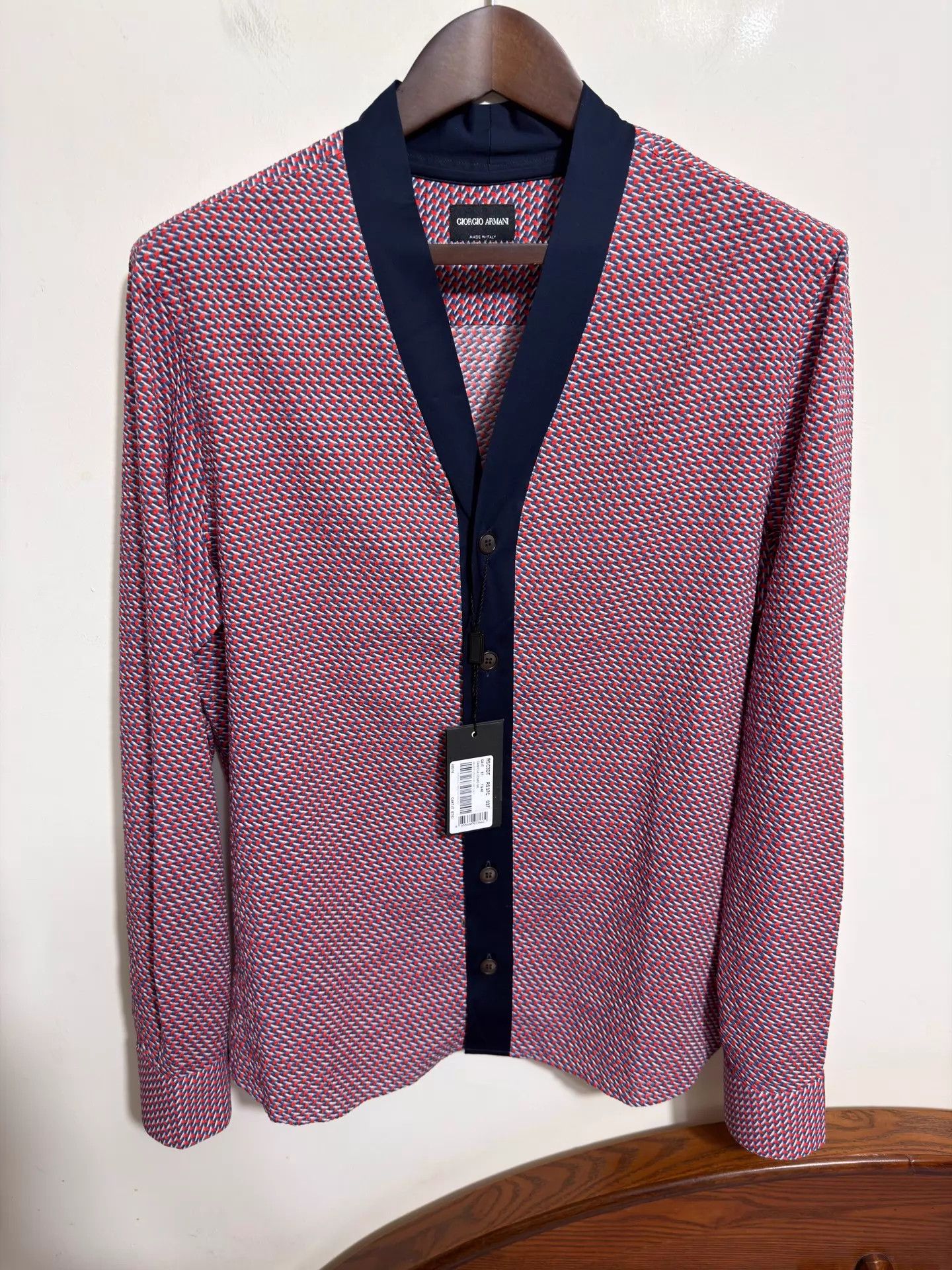 Giorgio Armani Armani Slim Fit Cardigan 42 Pique 100% Cotton Italy Size US XS / EU 42 / 0 - 1 Thumbnail