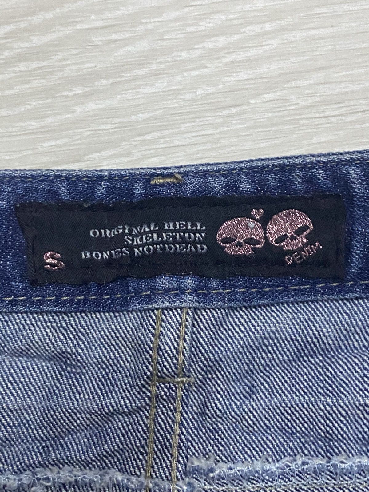 Skull Jeans by an Alchemist Vintage Japanese Skeleton Bones Notdead Distressed Slim Fit Size US 30 / EU 46 - 15 Thumbnail