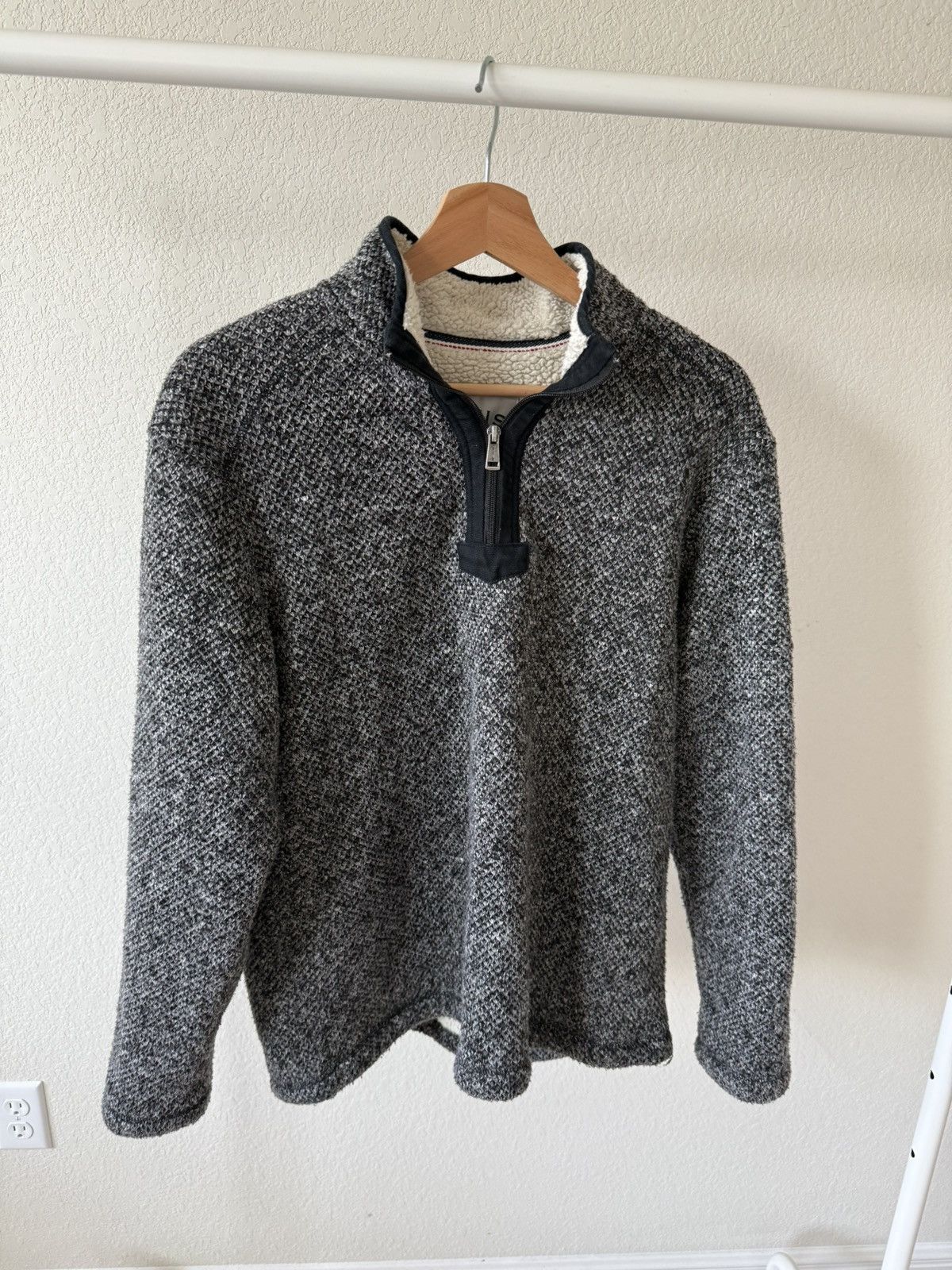 Orvis Fleece Lined 1/4 Zip Knit Sweater Size US M / EU 48-50 / 2 - 2 Thumbnail