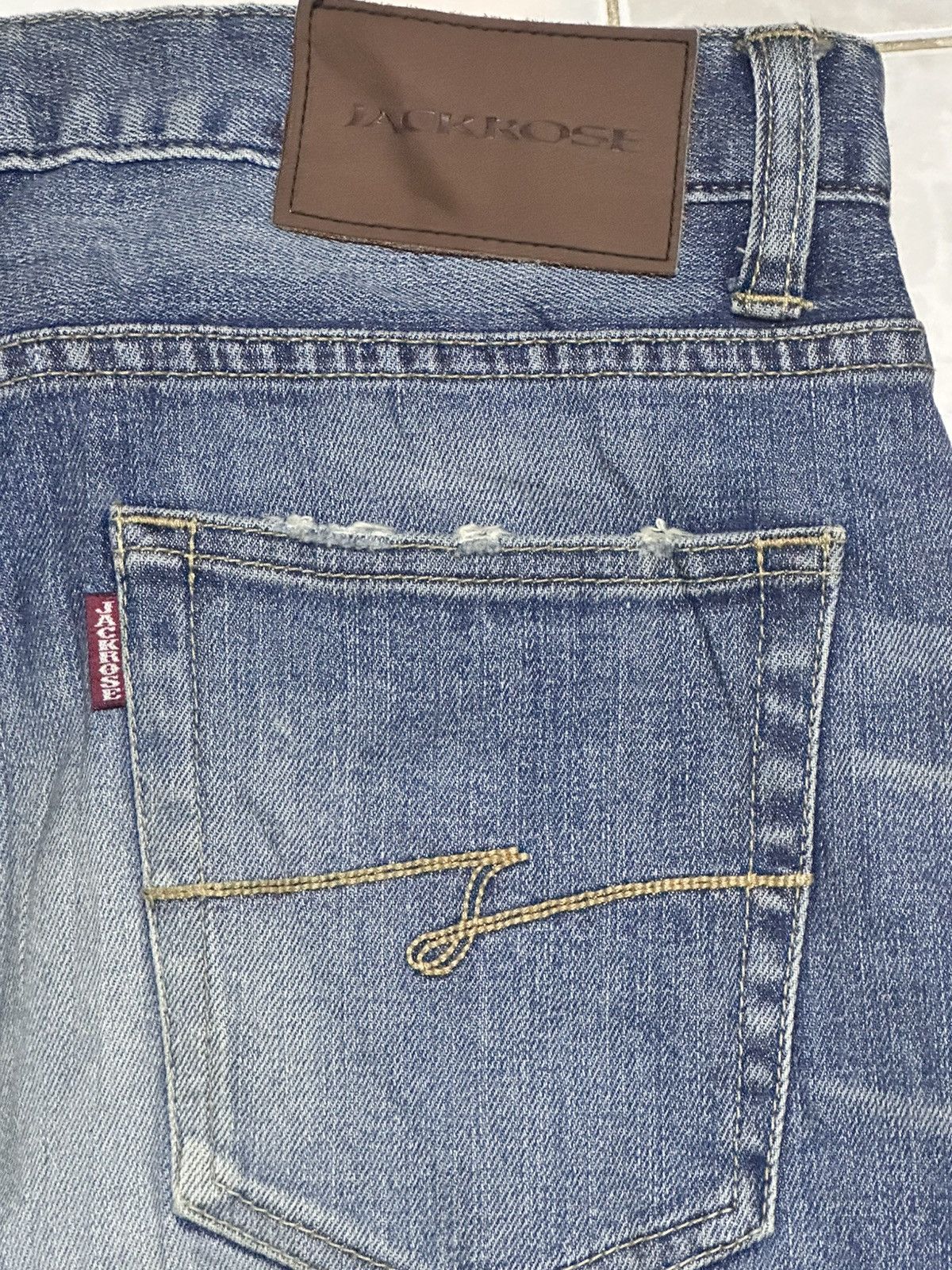 JACKROSE JACKROSE Vintage JAPAN Straight Jean Distressed & Faded Wash Size US 30 / EU 46 - 7 Thumbnail
