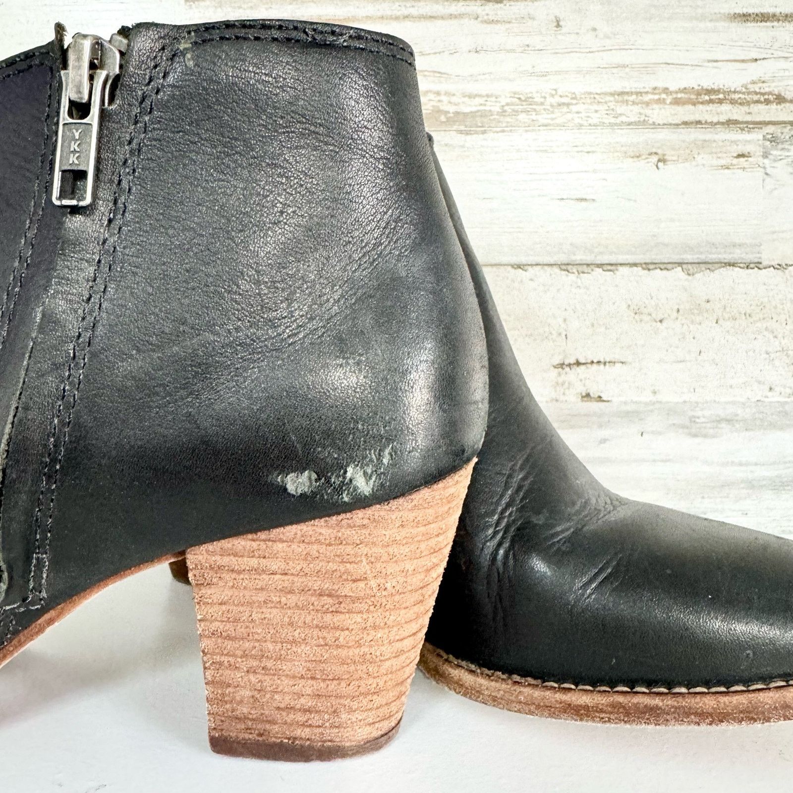 Madewell Madewell The Billie Black Side Zipper Leather Ankle Bootie 8 Size US 8 / IT 38 - 7 Thumbnail