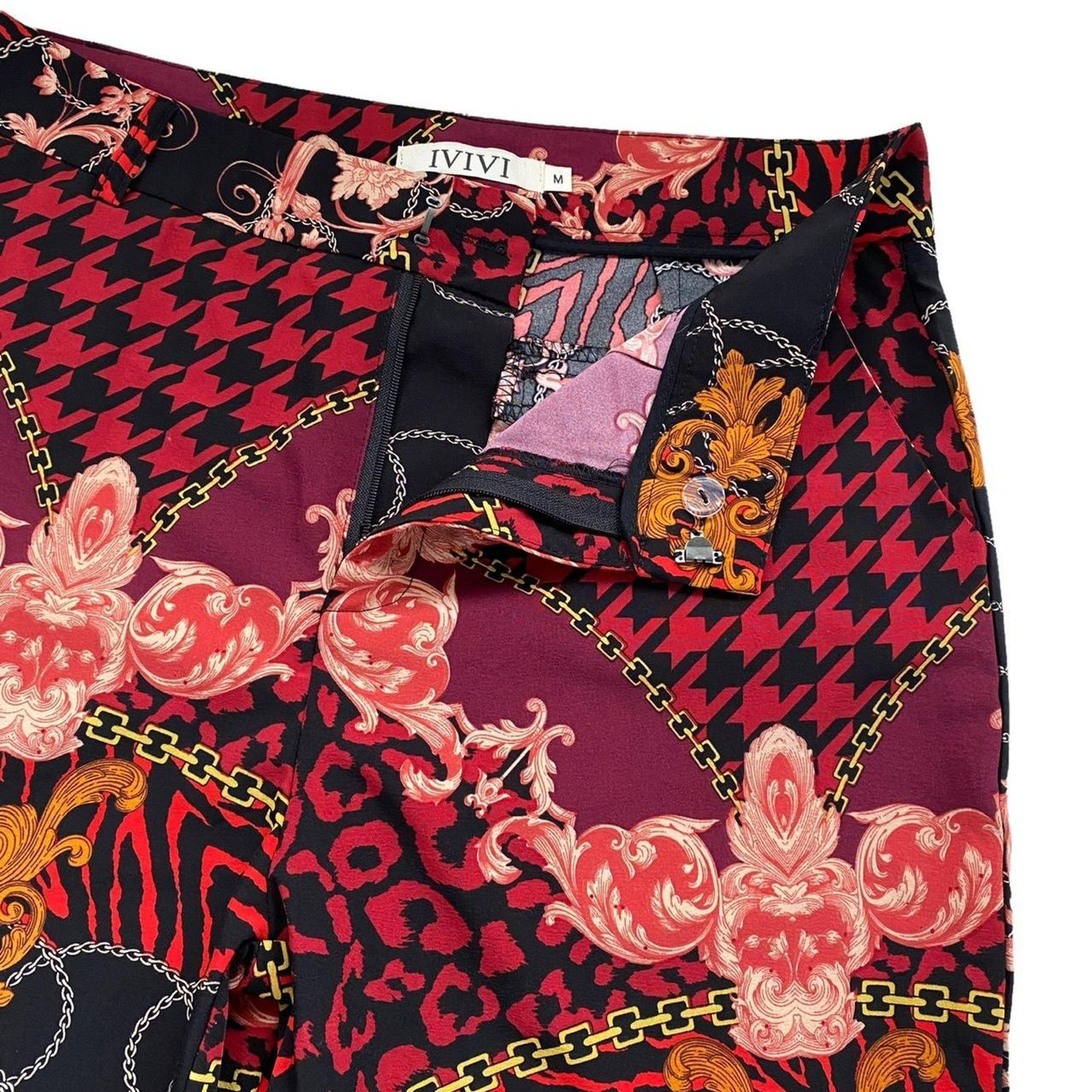 Other Ivivi Patchwork Animal Houndstooth Pants Size Medium (UK 12) Size 31" - 2 Thumbnail