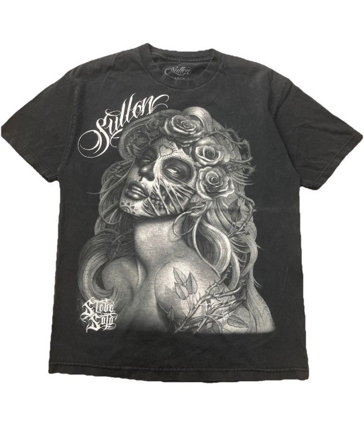 Famous Stars And Straps × Vintage Y2K Sullen Steve Soto Sugar Skull Tattoo Tee Shirt Size US L / EU 52-54 / 3 - 1 Thumbnail