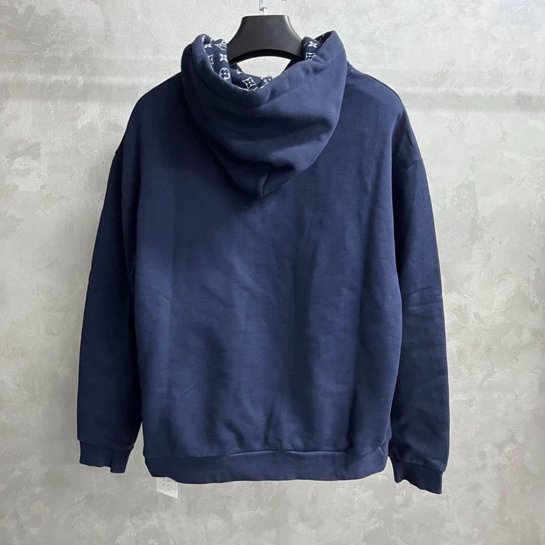Louis Vuitton Louis Vuitton 24 Latest Dark Blue Solid Drawstring Hooded Size US XL / EU 56 / 4 - 5 Thumbnail