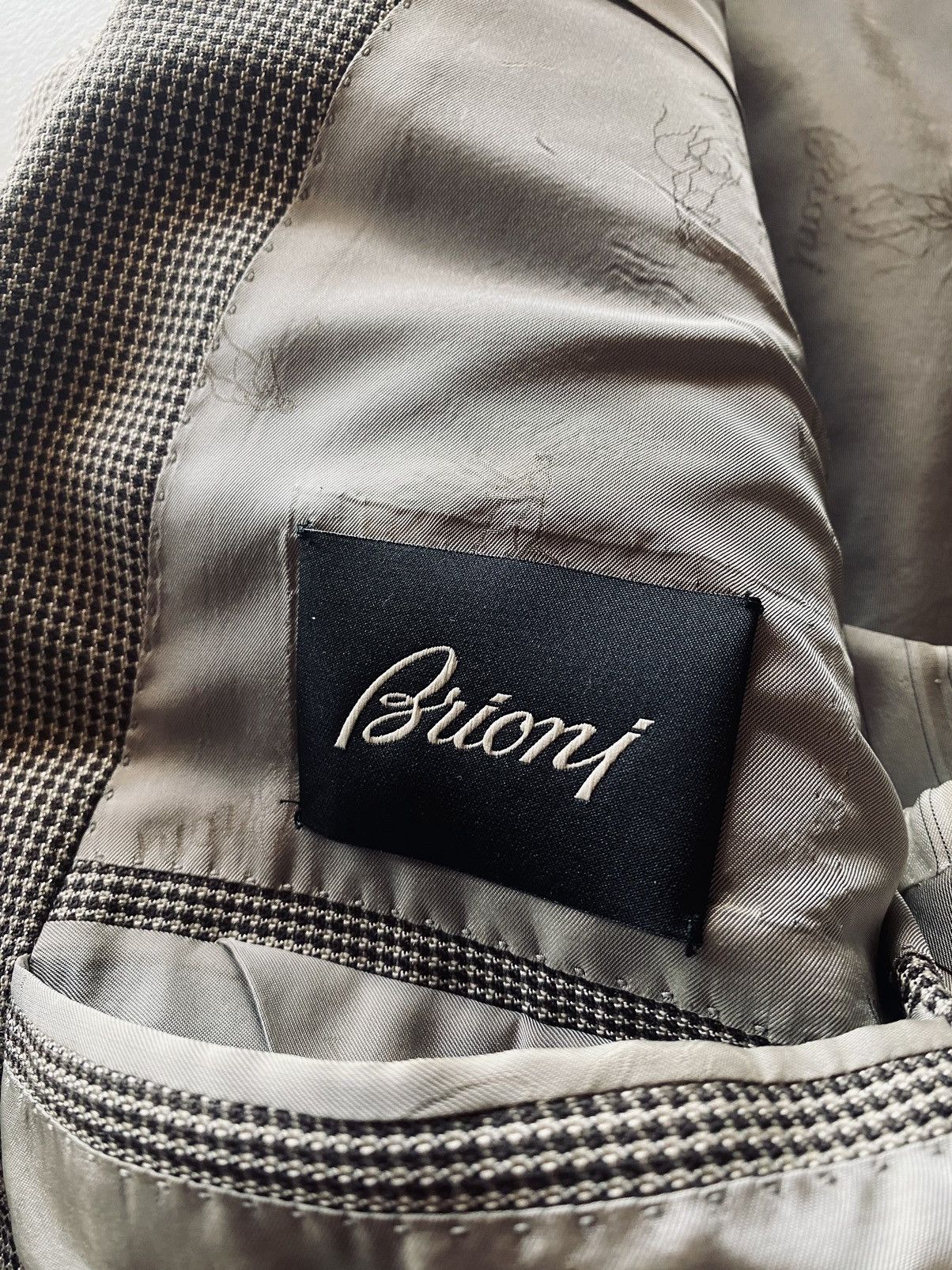 Brioni Brioni 🇮🇹 brown houndstooth wool/silk sport coat 42L NWT 6K Size 42L - 2 Thumbnail