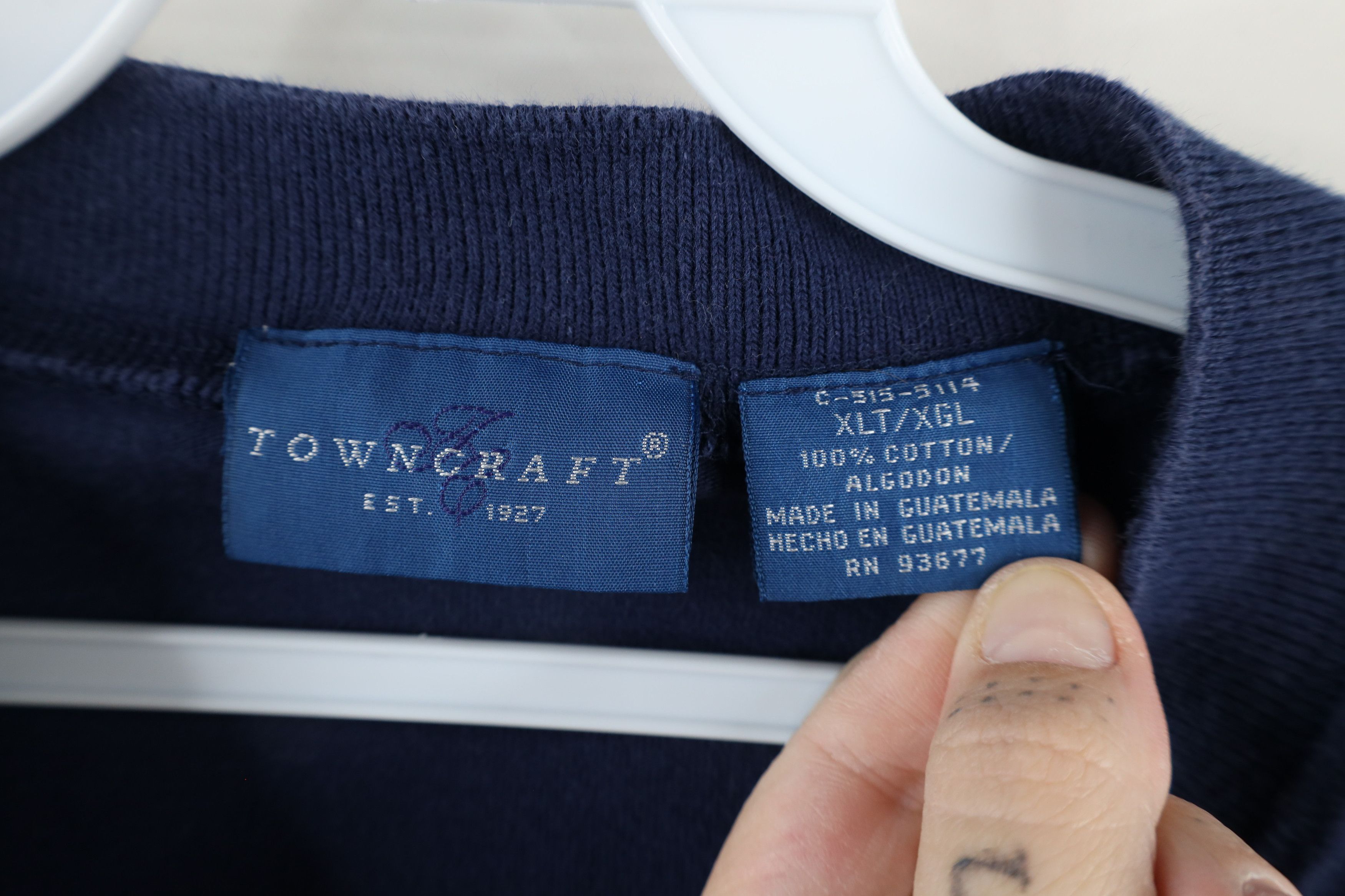 Vintage Vintage 90s Streetwear Sleeve Henley T-Shirt Blue Cotton Size US XL / EU 56 / 4 - 5 Thumbnail