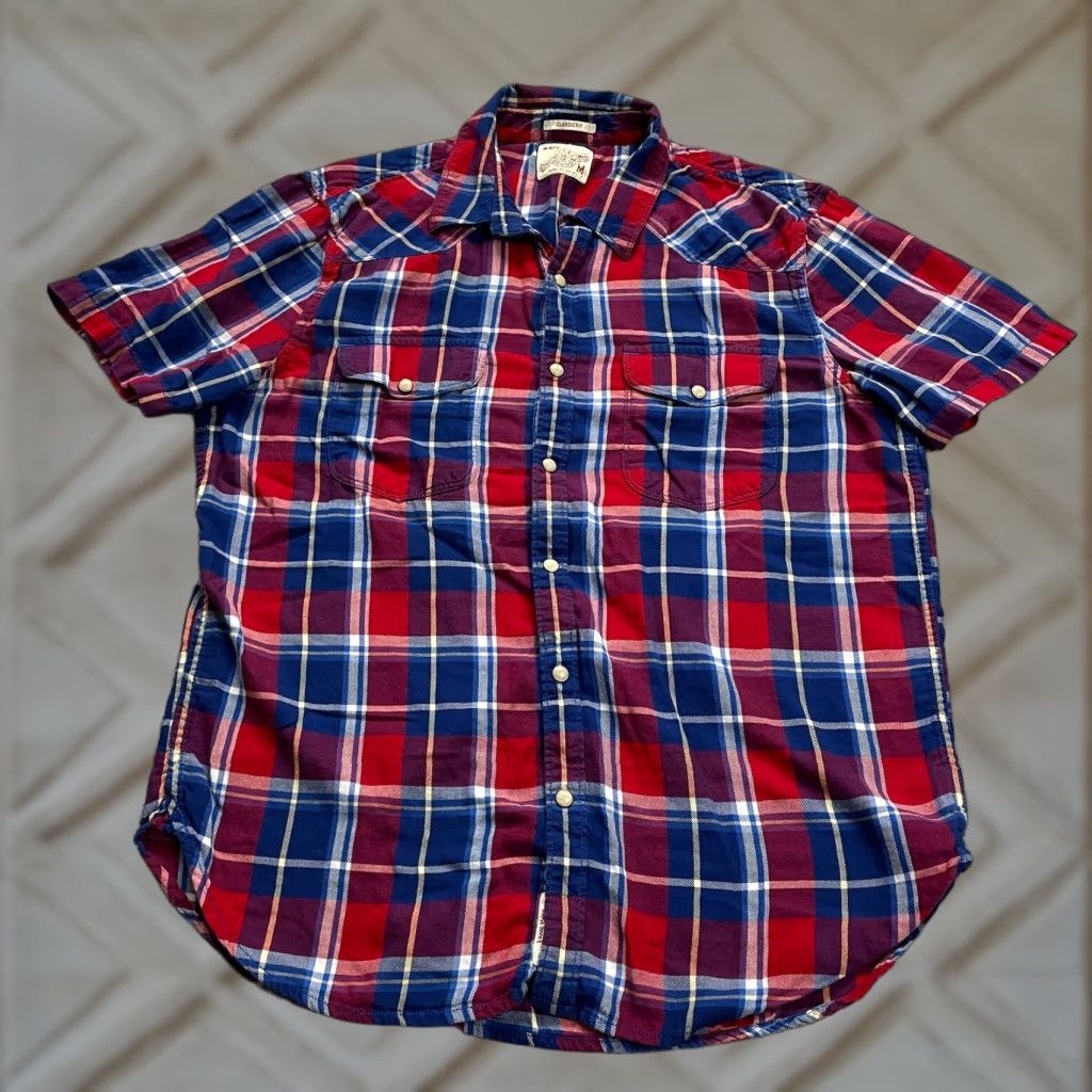 Lucky Brand Lucky Brand Short Sleeve Shirt Mens M Multicolor Plaid Button-Up Flannel Classic Fit Size US M / EU 48-50 / 2 - 1 Thumbnail