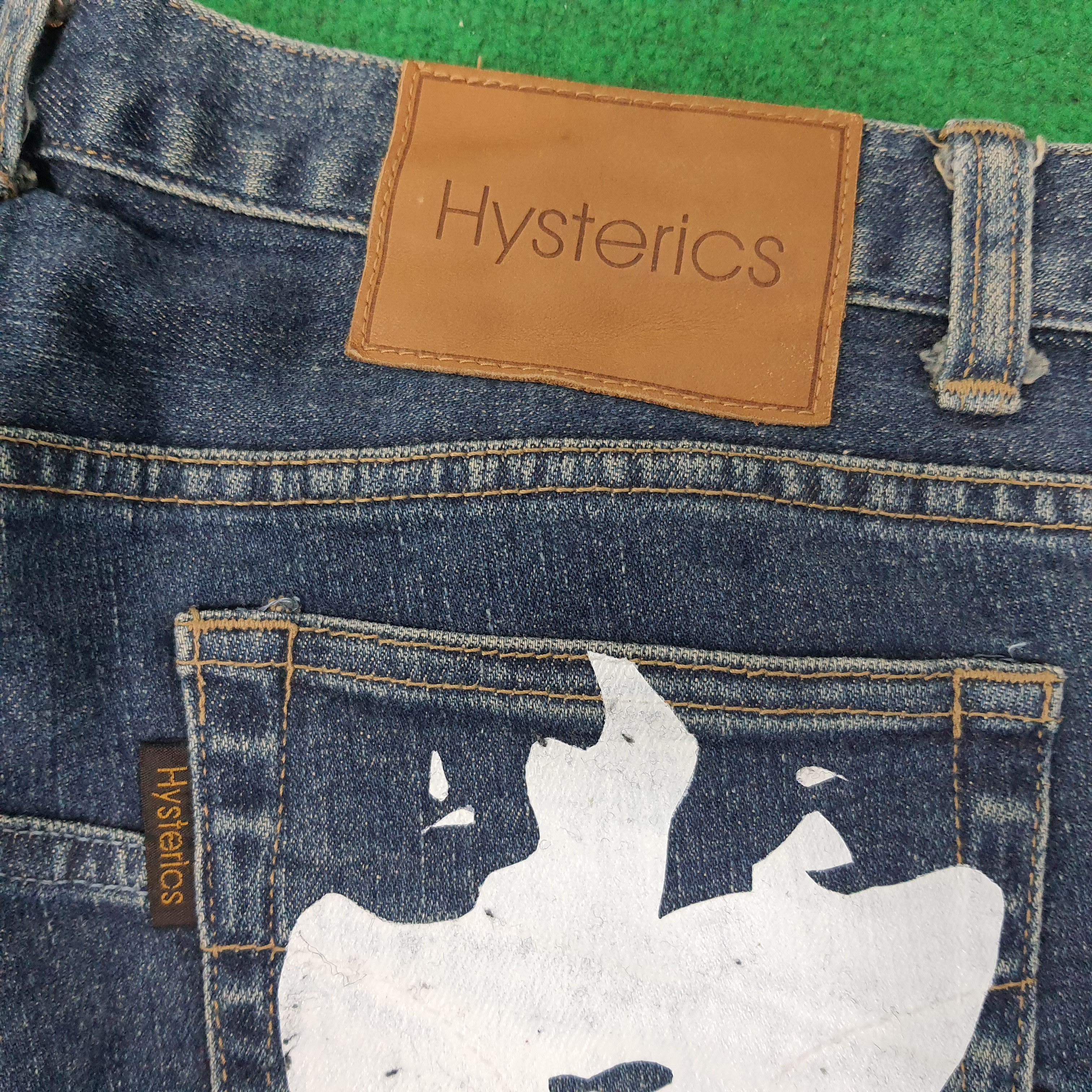 Hysteric Glamour Vintage Hysterics Patchwork Flare Custom Logo Jeans C265N4 Size 31" - 3 Thumbnail