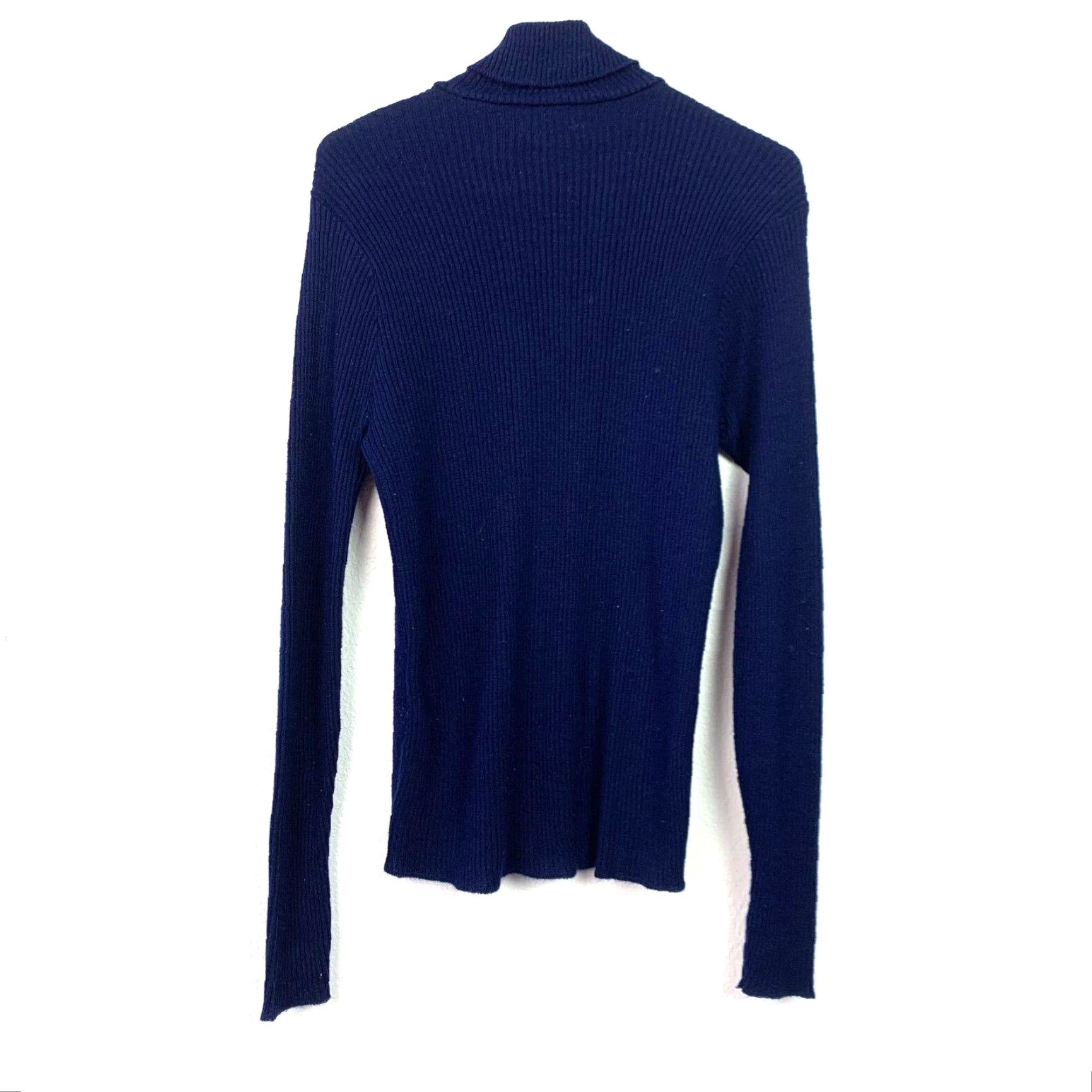 Vintage VINTAGE 70s Orlon Campus Turtleneck Blue Ribbed Acrylic Sweater Large Cobain Size US L / EU 52-54 / 3 - 4 Thumbnail