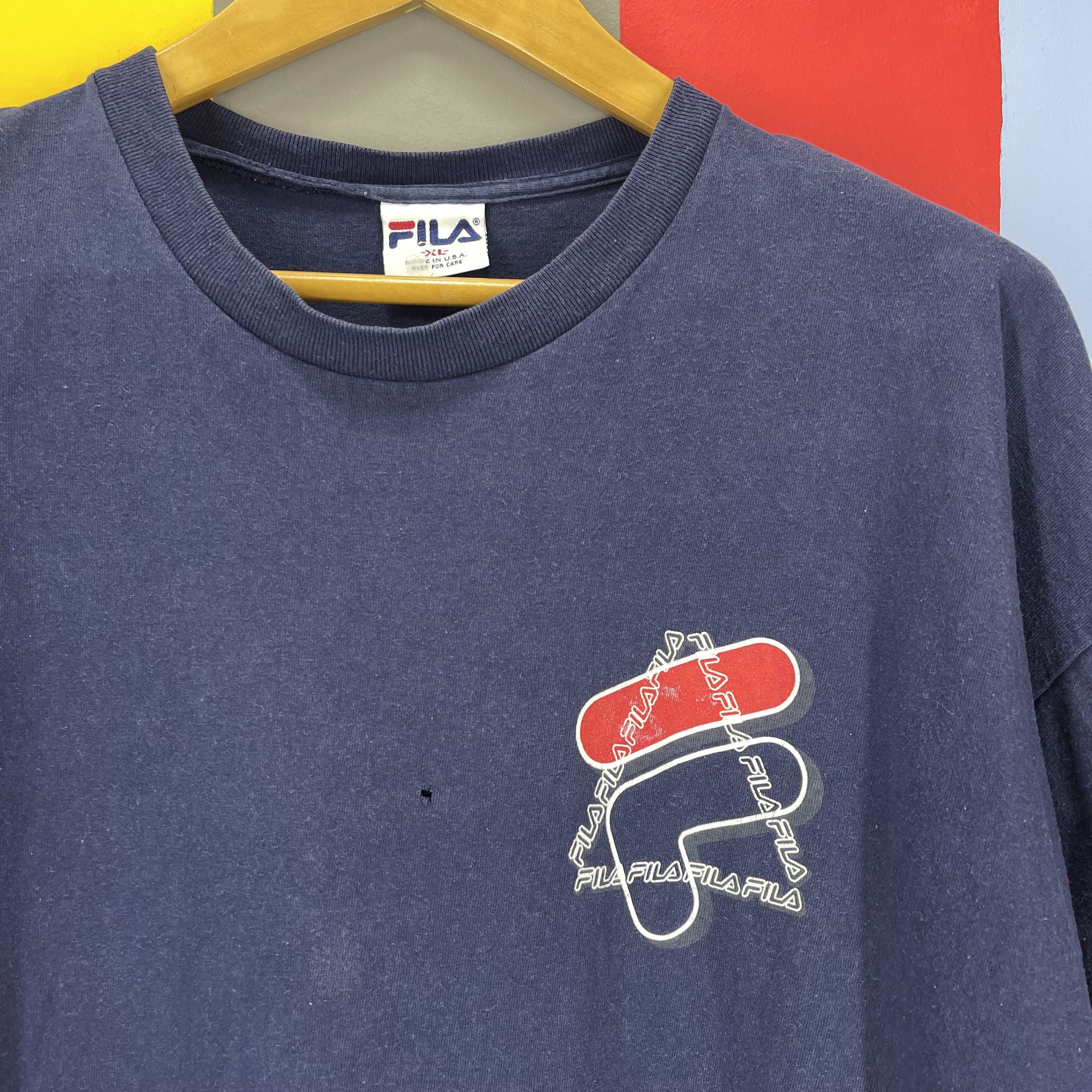 Fila 90s Vintage FILA Crew Neck T Shirt #2030/14 Size US XL / EU 56 / 4 - 5 Thumbnail