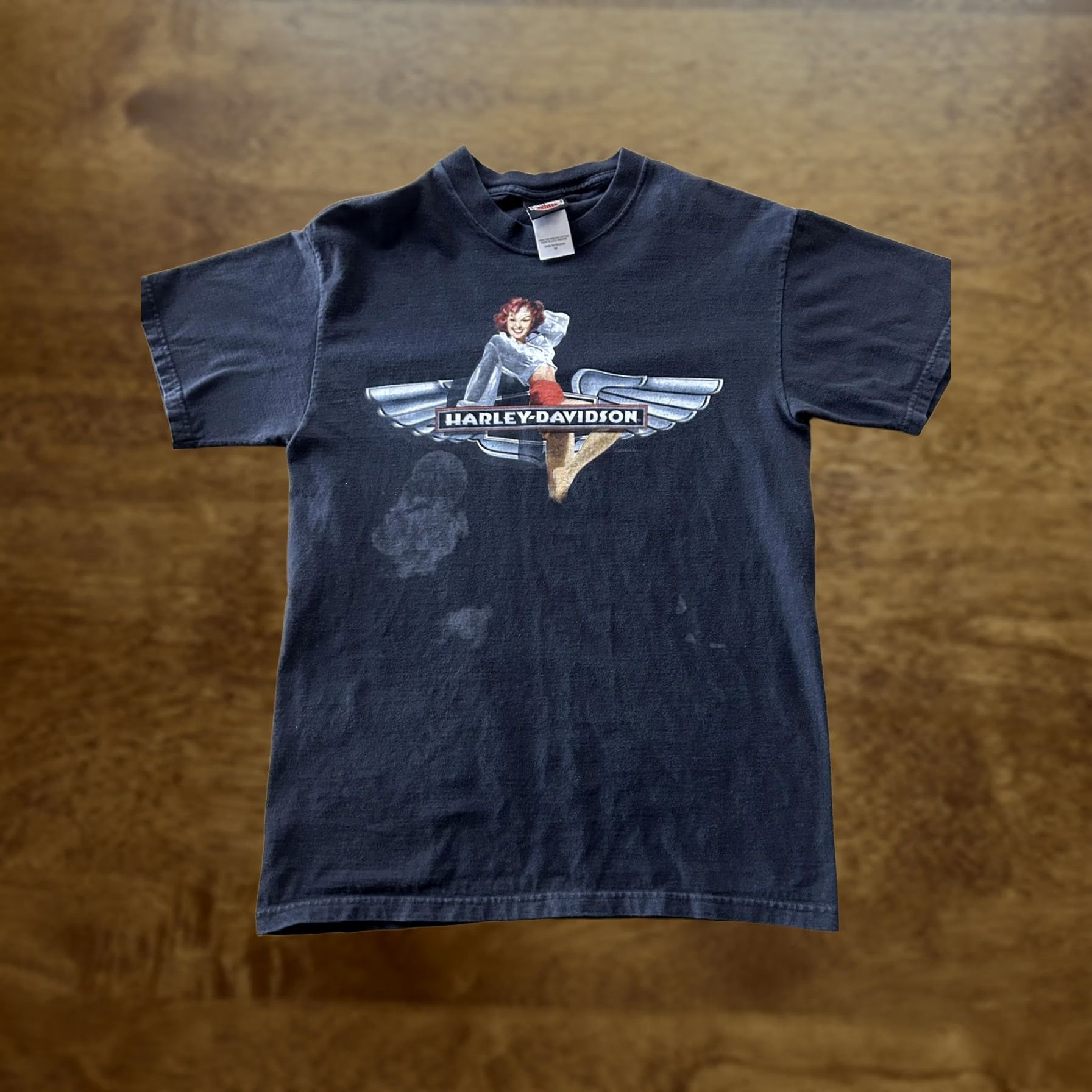 Harley Davidson VINTAGE Harley-Davidson Shirt Mens M Black Pin Up San Diego California Tee Size US M / EU 48-50 / 2 - 1 Thumbnail
