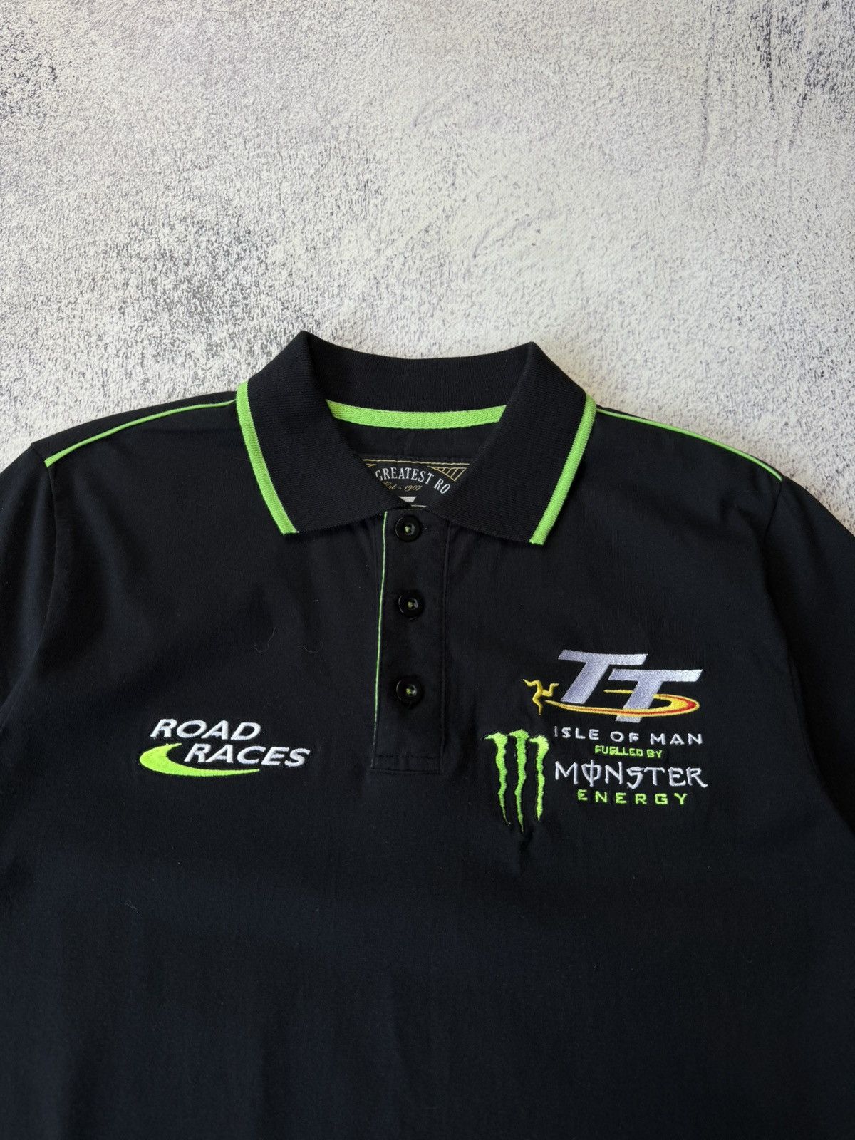 Vintage Vintage Polo Monster Energy Isle of Man TT Moto Racing USA Size US L / EU 52-54 / 3 - 10 Thumbnail