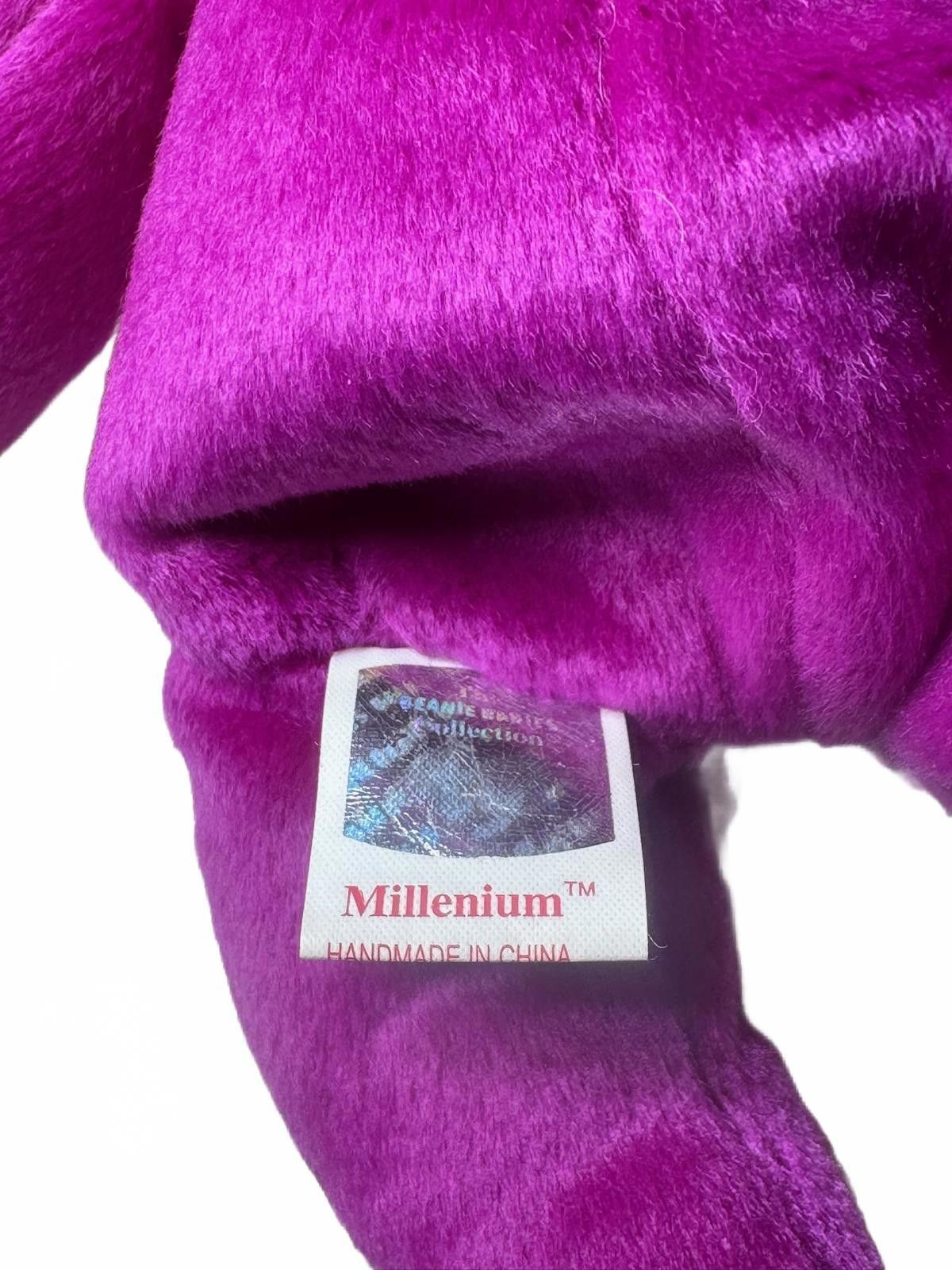 Designer Ty Millennium Beanie Baby Purple Bear Plush Toy Size ONE SIZE - 3 Thumbnail