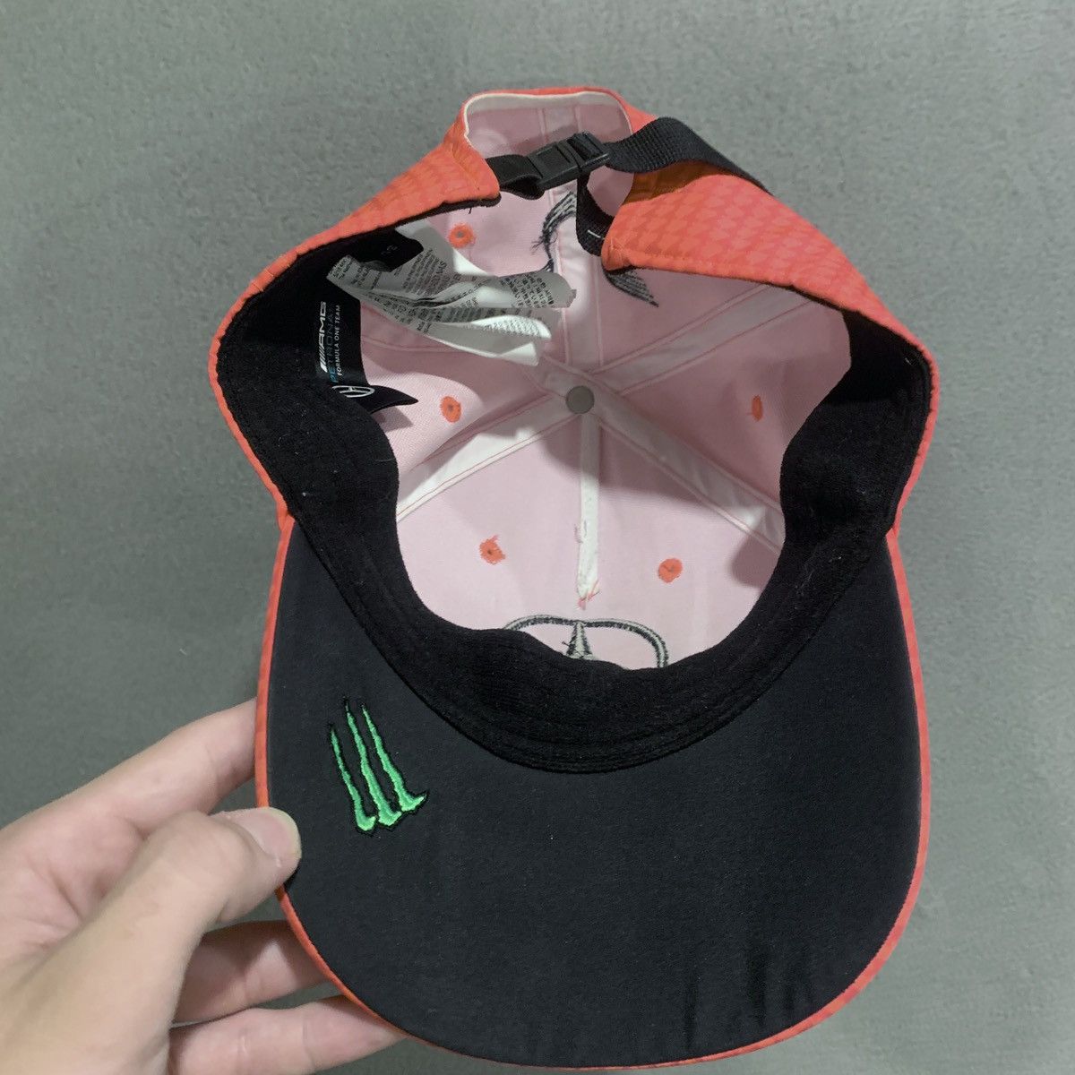 Mercedes-Benz Mercedes F1 Mens Cap Lewis Hamilton Pink Houndstooth Hat OS Size ONE SIZE - 6 Thumbnail