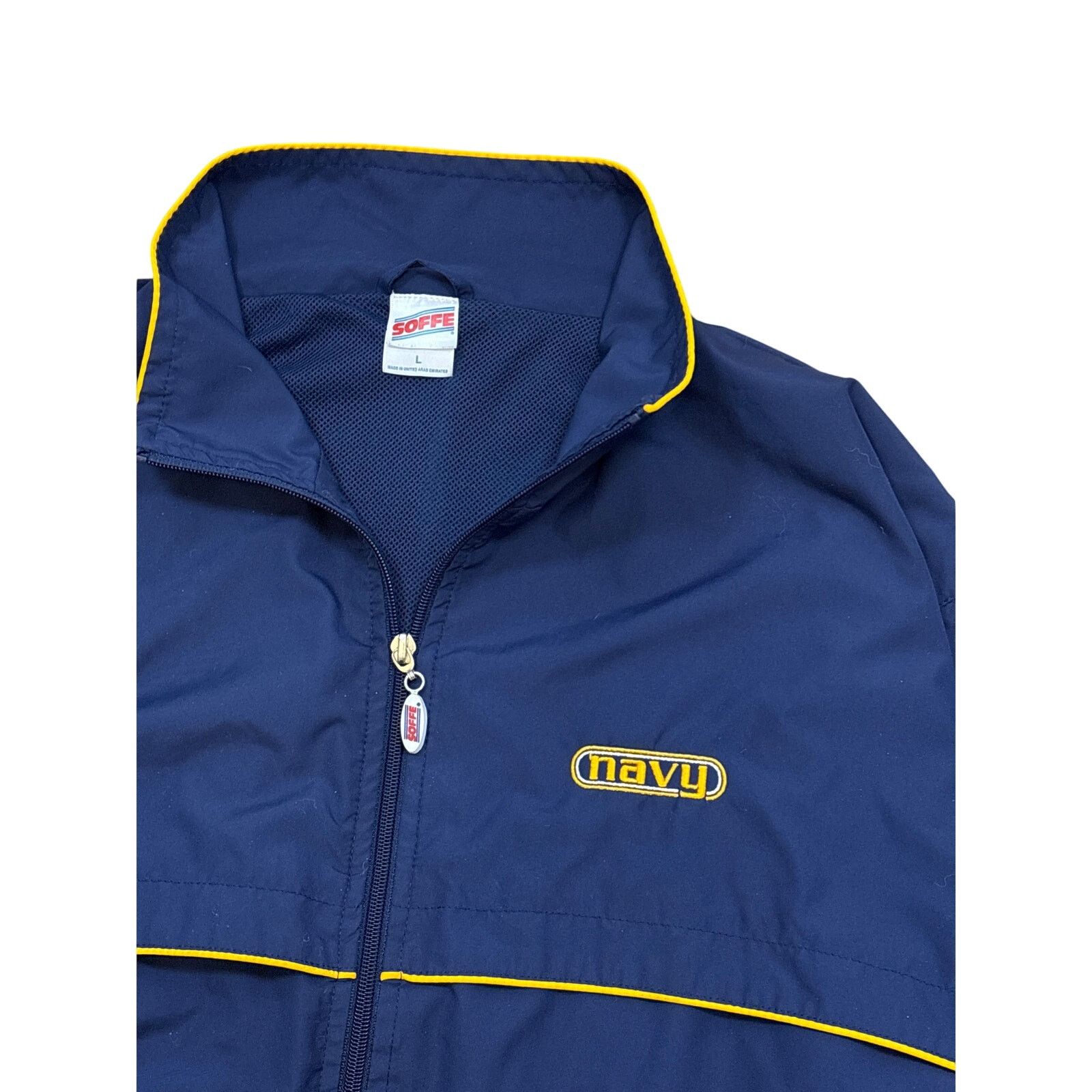 Naval Clothing Factory Vintage US Navy Windbreaker Blue yellow military y2k jacket Size US XL / EU 56 / 4 - 2 Thumbnail