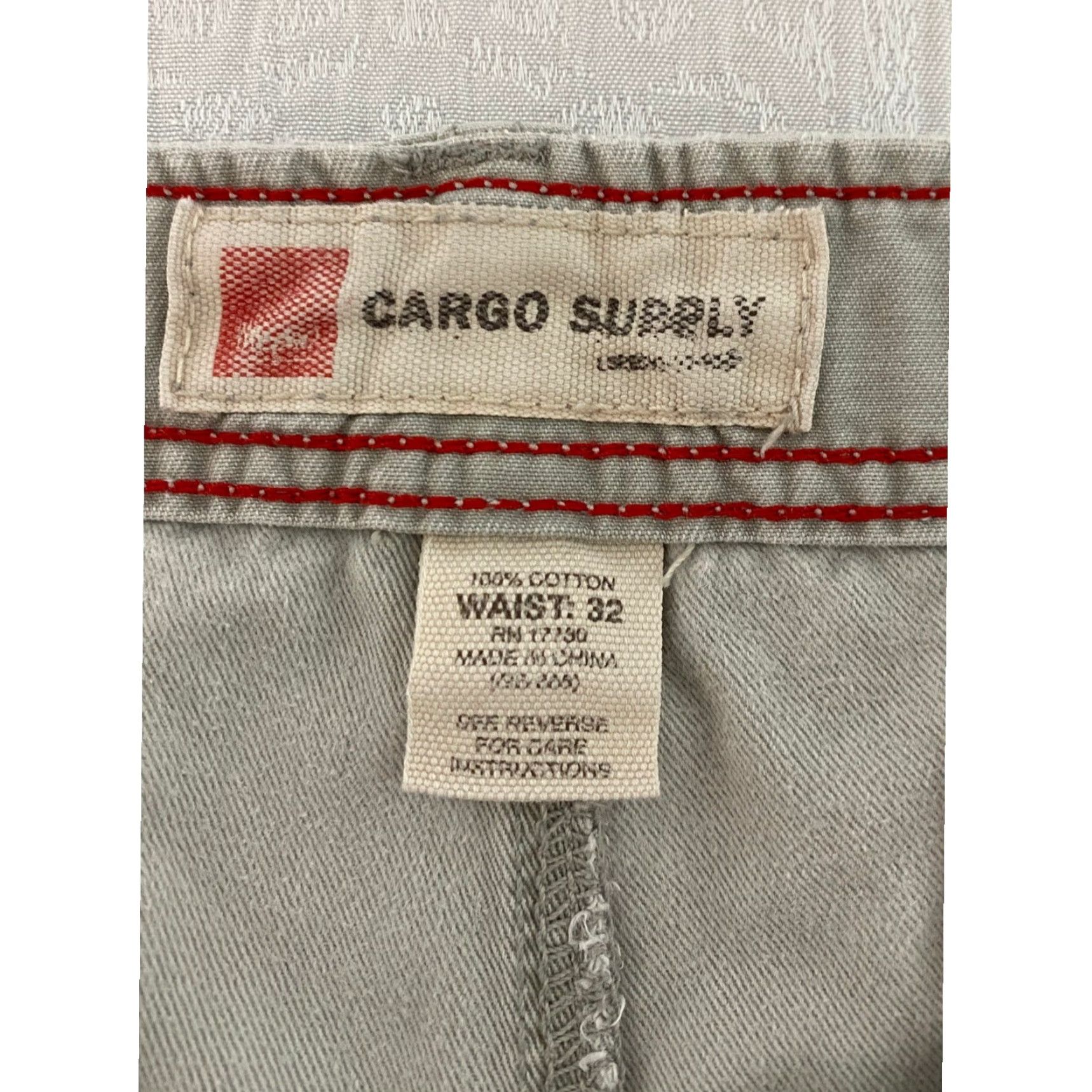 Vintage Cargo Supply Cargo Shorts Mens Khaki Tan Cotton 32 Multi Pocket Button Fly Zipper Casual Workwear Travel Size US 32 / EU 48 - 4 Thumbnail