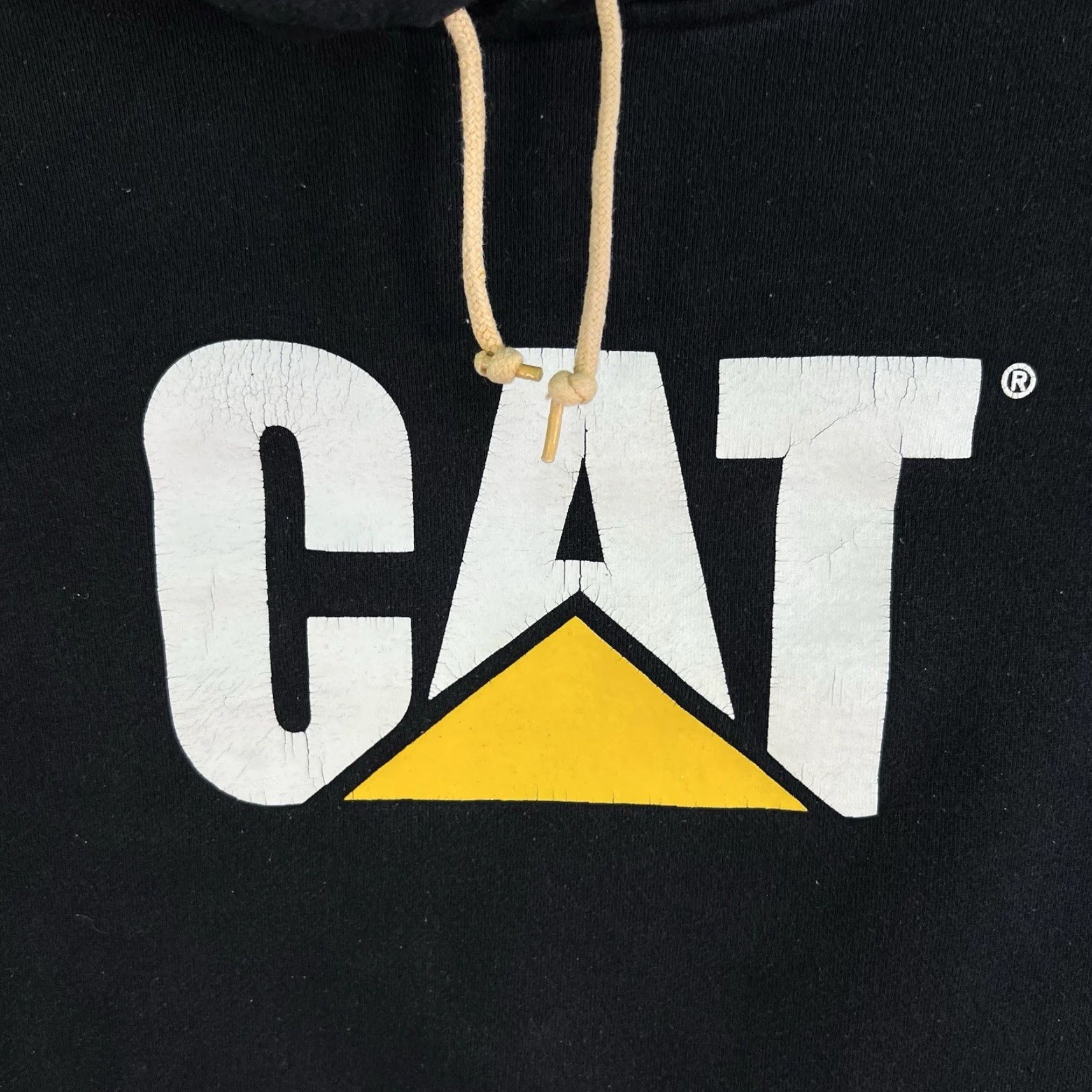 Vintage VINTAGE CAT Caterpillar Hooded Sweatshirt Mens XL Black/Yellow Size US XL / EU 56 / 4 - 2 Thumbnail