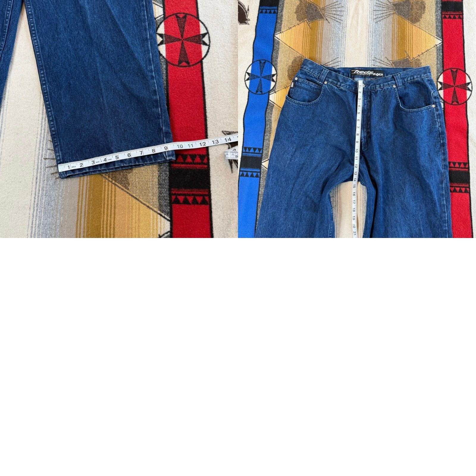 Denime VINTAGE Hedz Up Jeans Denim Wide-Leg 38x33 Men Regular Blue Y2K Skate Grunge Streetwear 90s Size US 38 / EU 54 - 8 Thumbnail