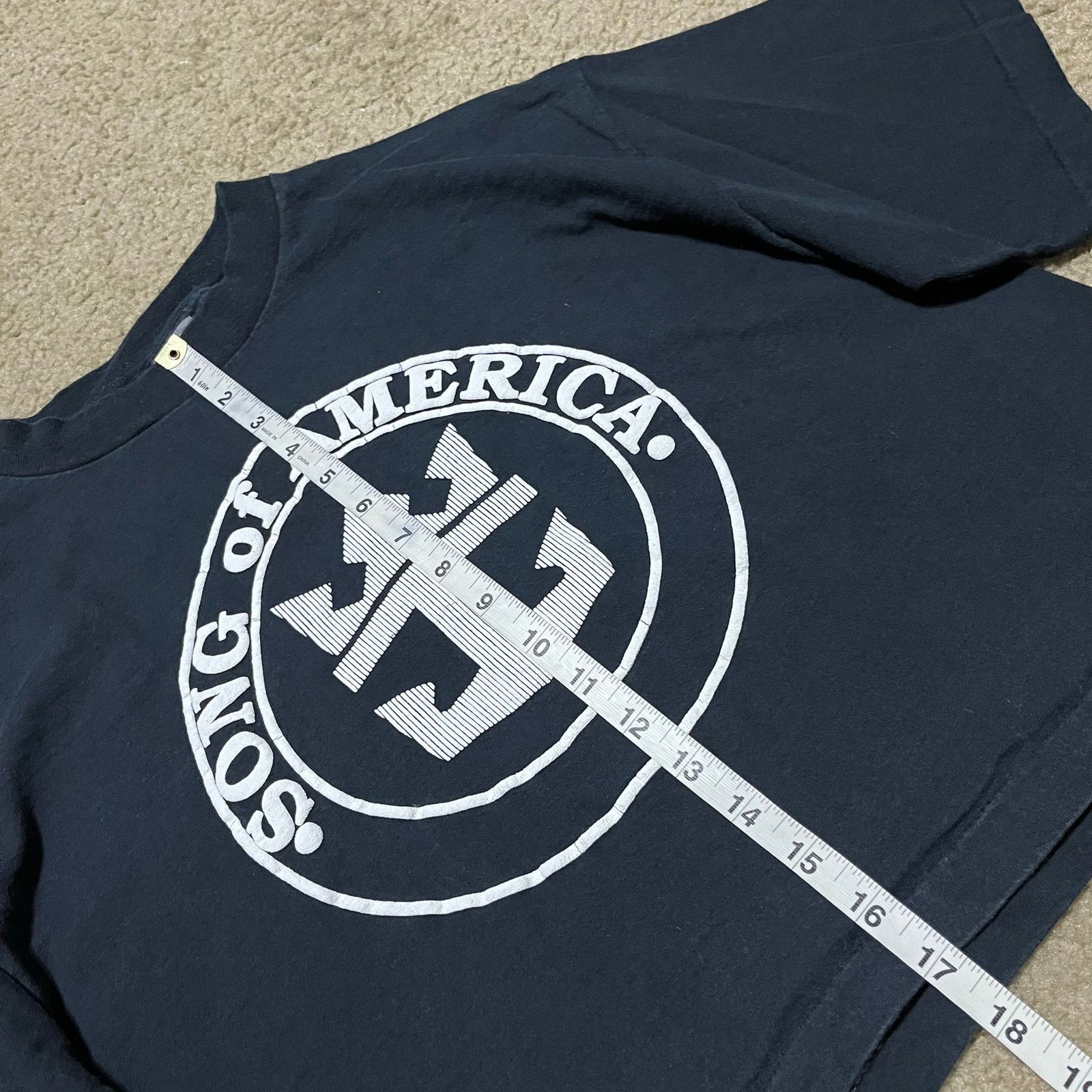 Other Vintage Song of America Black/White Puff Printed Cropped Tee Size US L / EU 52-54 / 3 - 5 Thumbnail