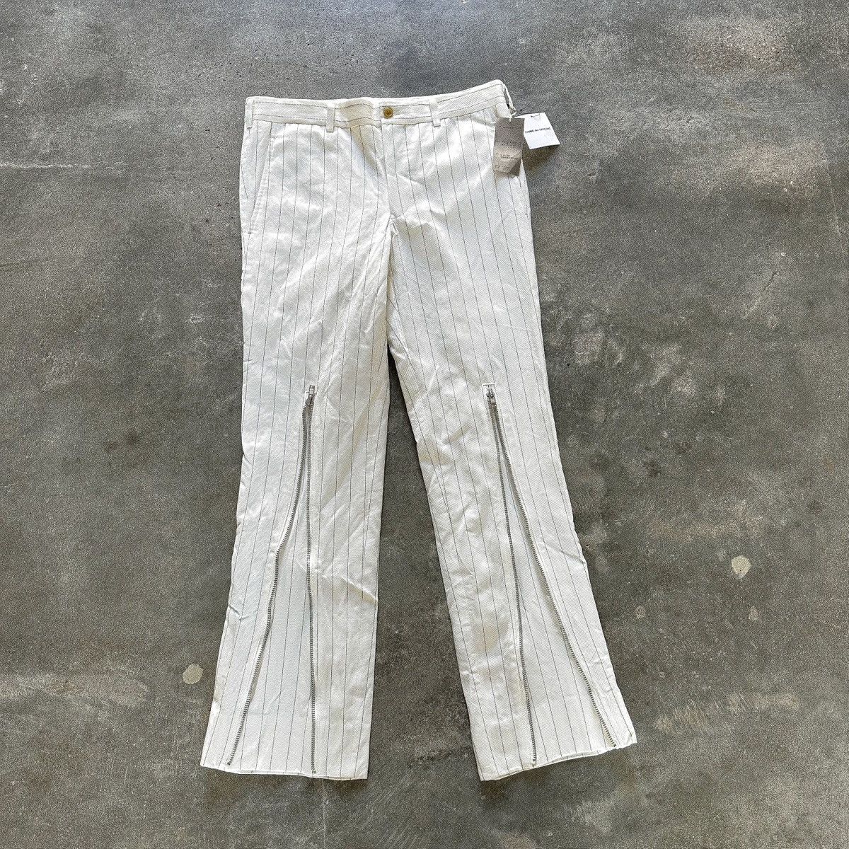Comme des Garcons AD2022 Pinstripe Zip Pants Size US 32 / EU 48 - 1 Thumbnail